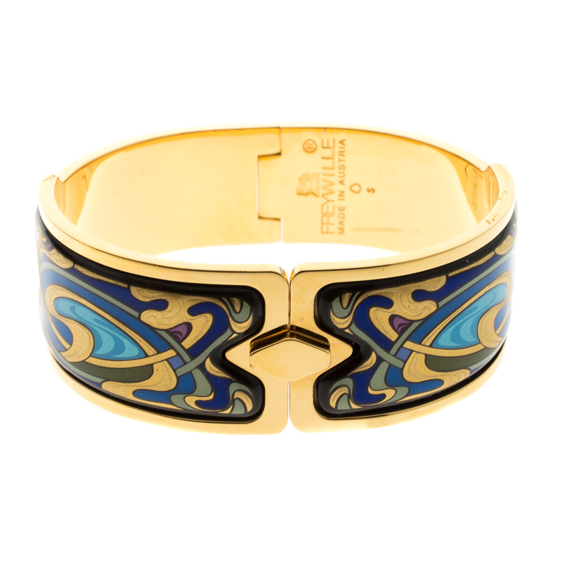 Frey Wille Hommage À Alphonse Mucha Fire Enamel Gold Plated Royal Clasp Bracelet S