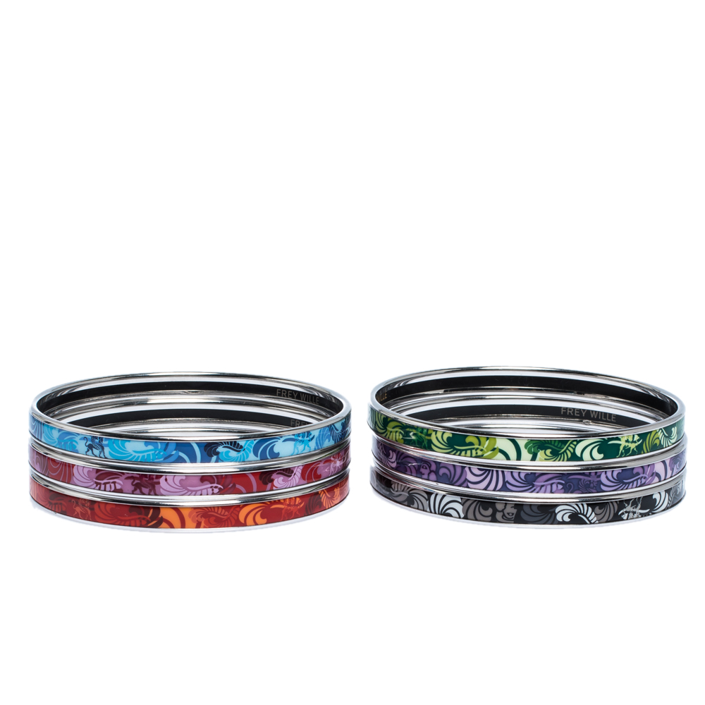 

Frey Wille Magic Sphinx Multicolor Bordered Bangles Ultra Set of Six