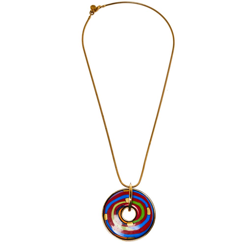 

Frey Wille Hommage à Hundertwasser Spiral of Life Luna Piena Pendant Necklace, Multicolor