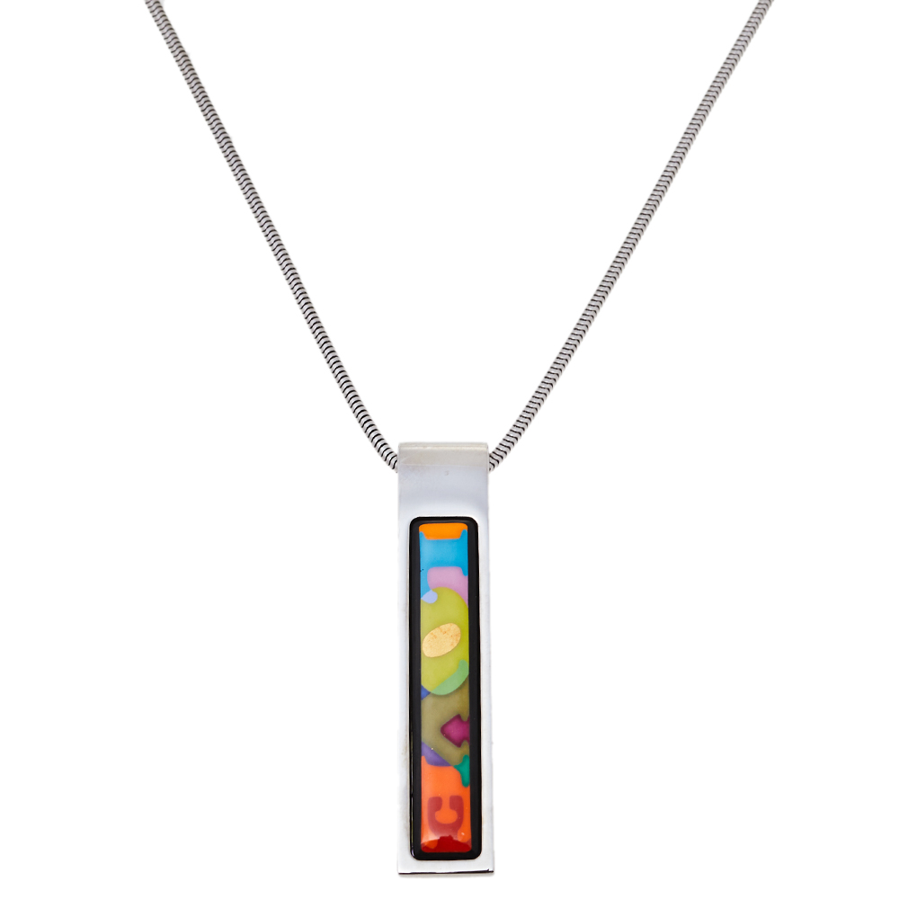 Click to view more detailed imagery on our partner's website Pre-owned Frey Wille Multicolor Ode To Joy Of Life Endless Love Cascade Pendant Necklace