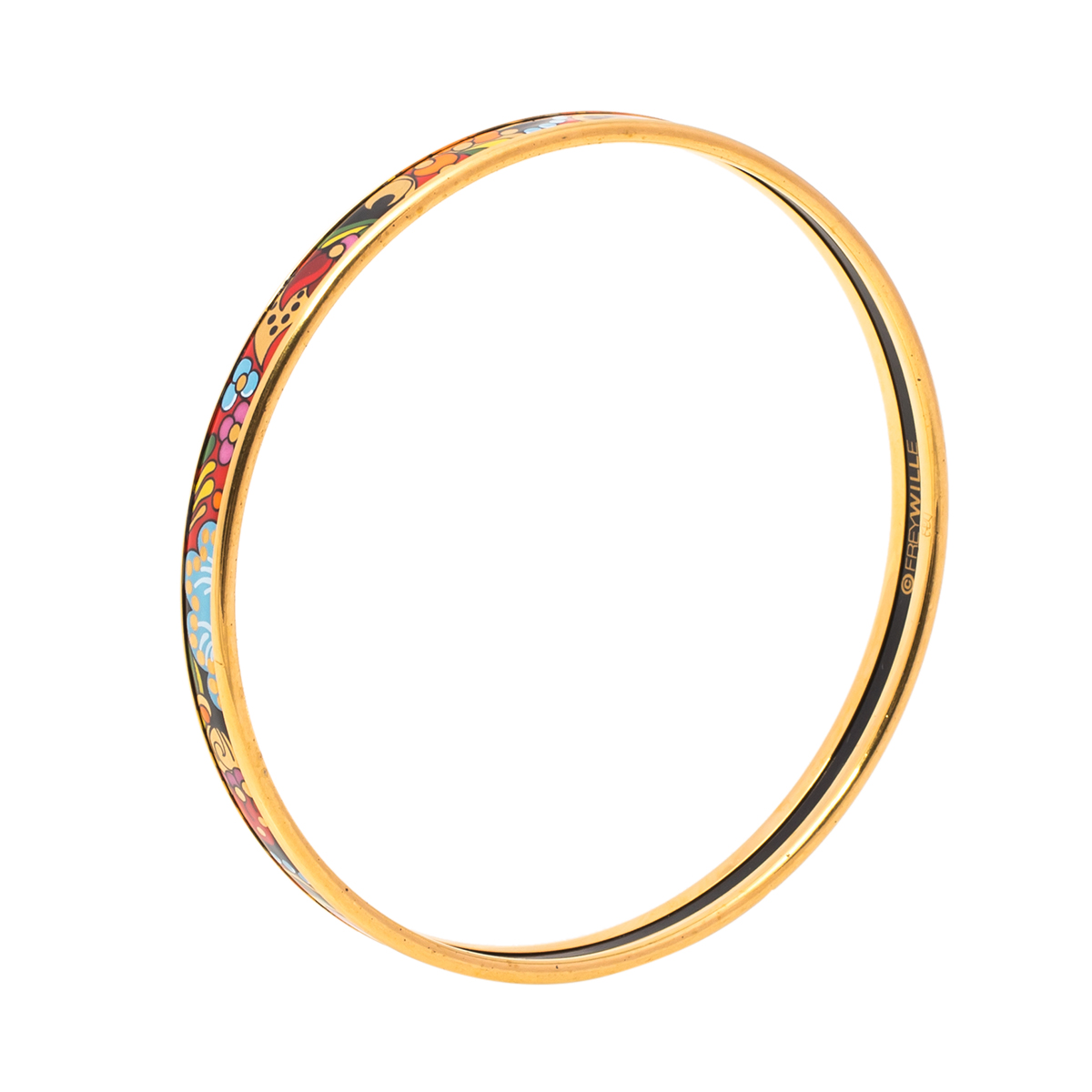 

Frey Wille Multicolor Passionate Russia Golden Kalinka Bordered Ultra Bangle Bracelet