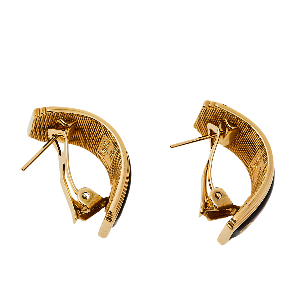 

Frey Wille Multicolor Fire Enamel Gold Plated Hoop Earrings