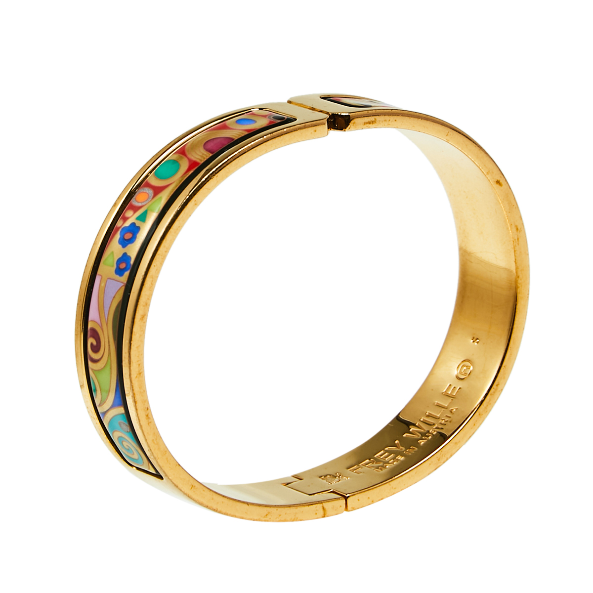 

Frey Wille Hommage à Gustav Klimt Hoffnung Ballerina Clasp Bangle, Multicolor