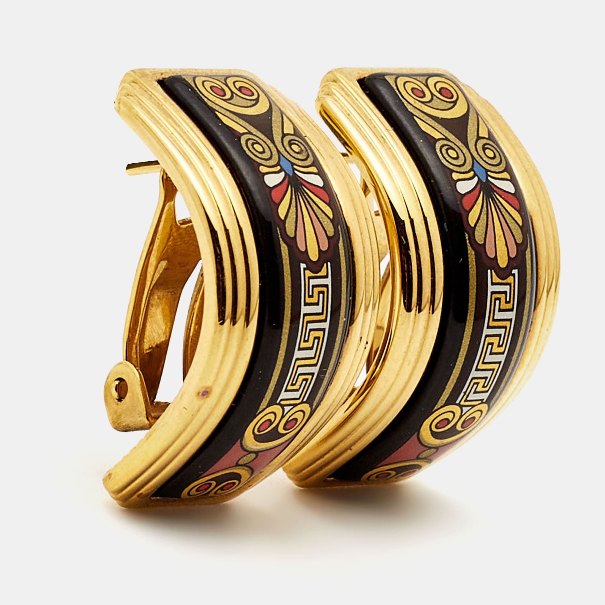 

Frey Wille Fire Enamel Gold Tone Earrings