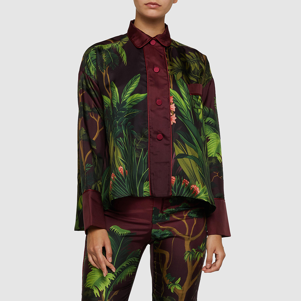 

F.R. For Restless Sleepers Multicoloured Ipno Jungle Print Silk Shirt Size, Multicolor