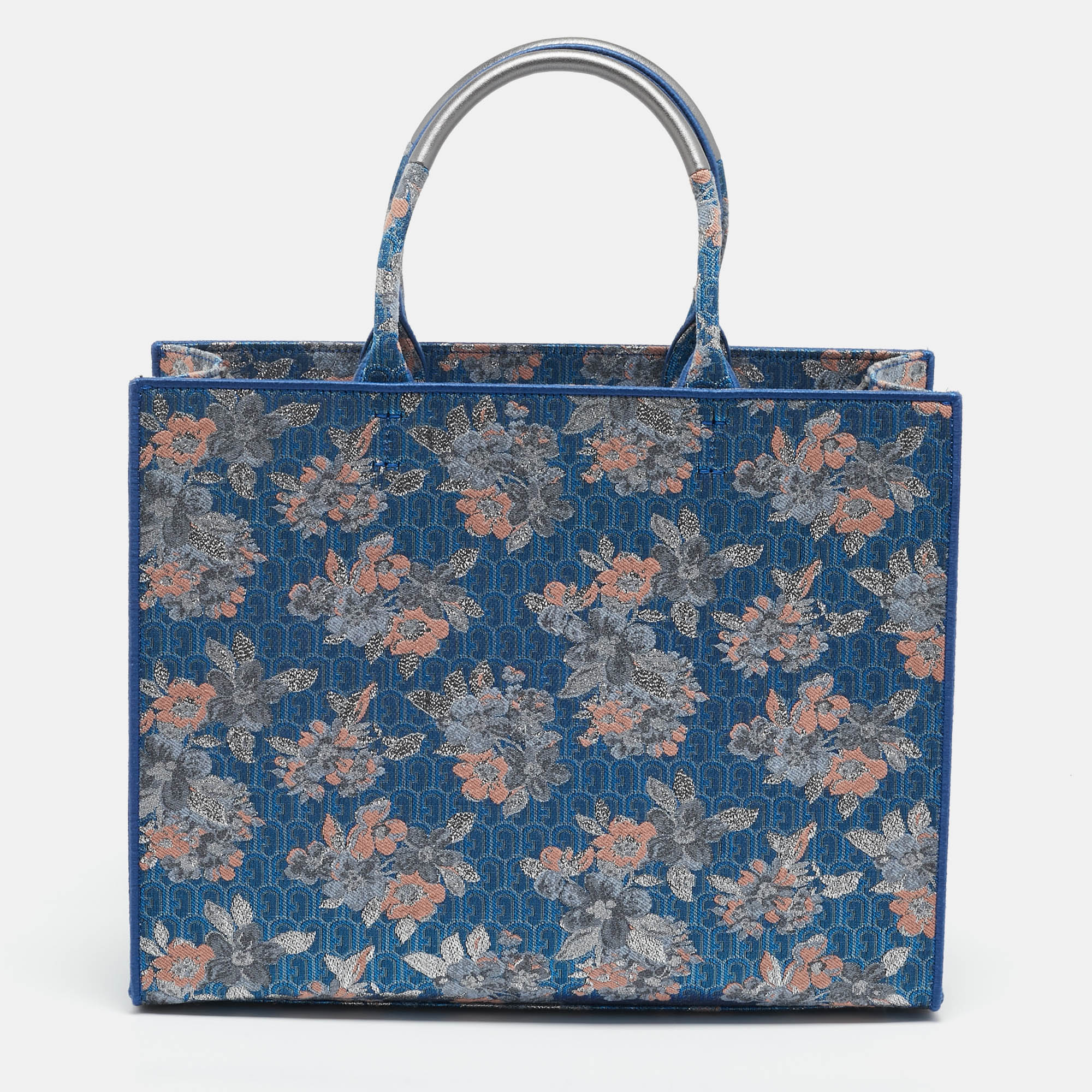 

Furla Blue/Multicolor Jacquard Canvas  Floral Opportunity Tote