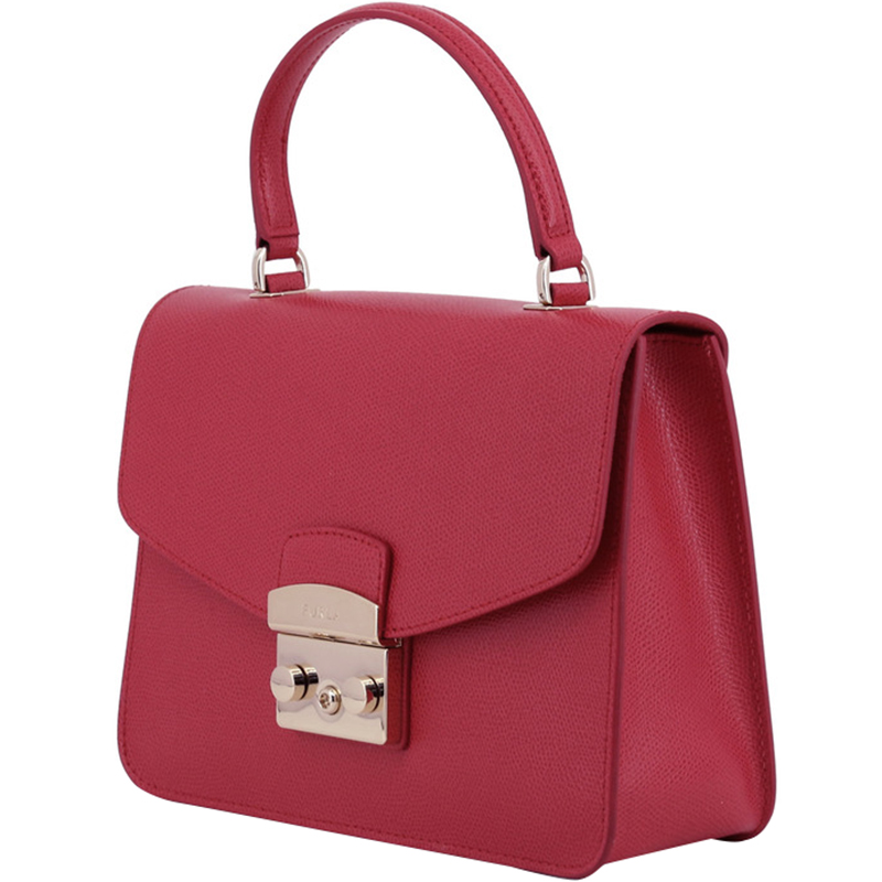 

Furla Ruby Leather Small Metropolis Top Handle Bag, Red