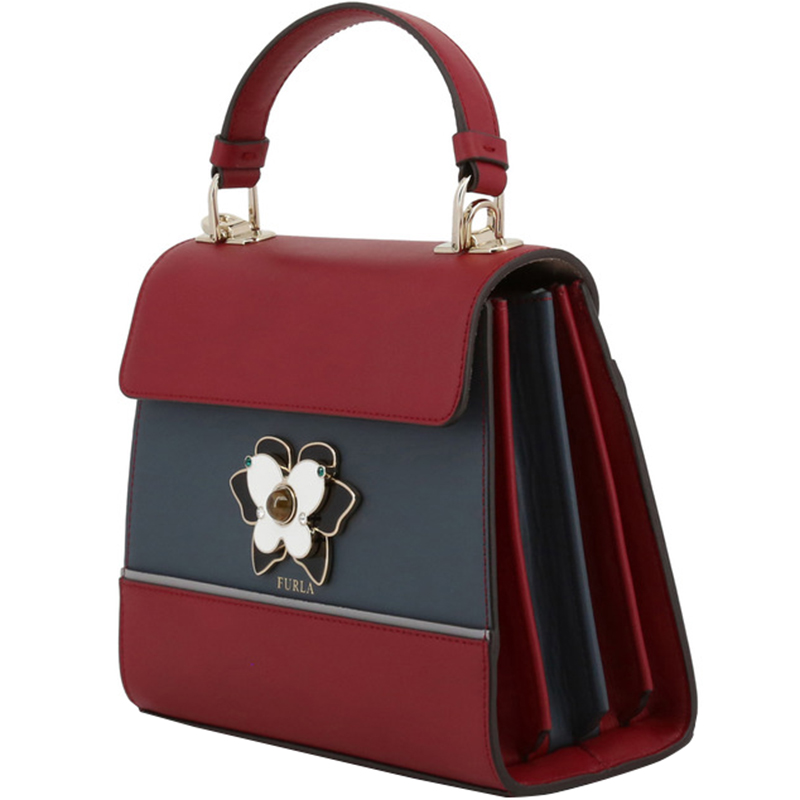 

Furla Ciliegia Smooth Leather Colorblock Small Furla Mughetto Top Handle Bag, Multicolor