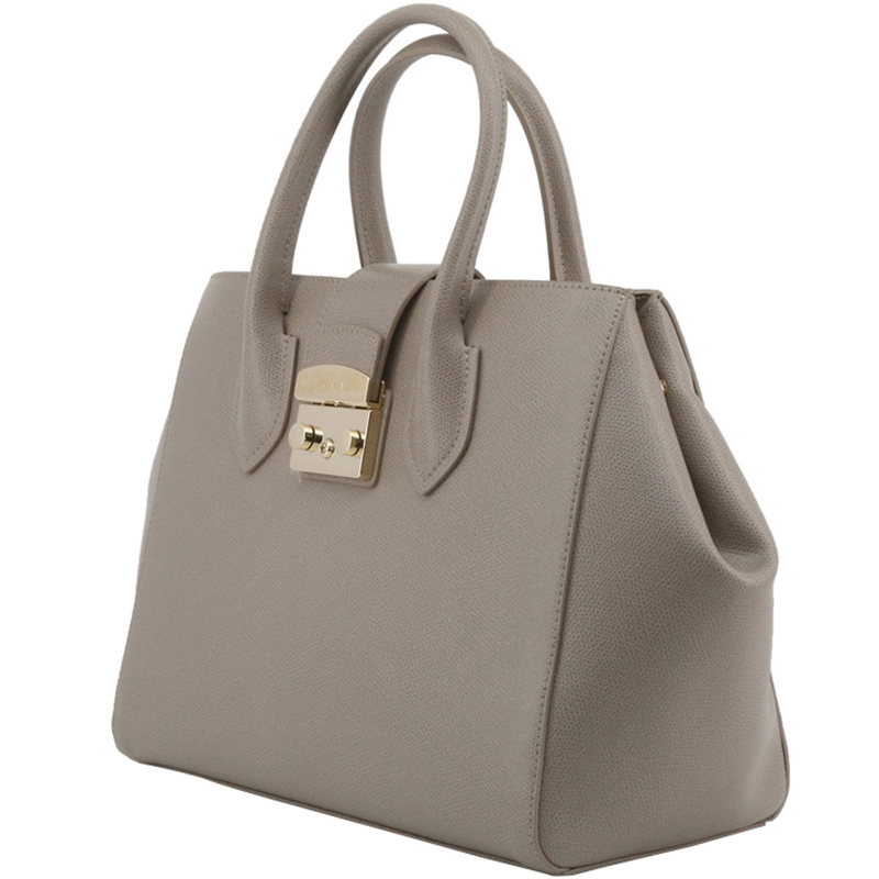 

Furla Sabbia Textured Leather Medium Metropolis Tote, Grey