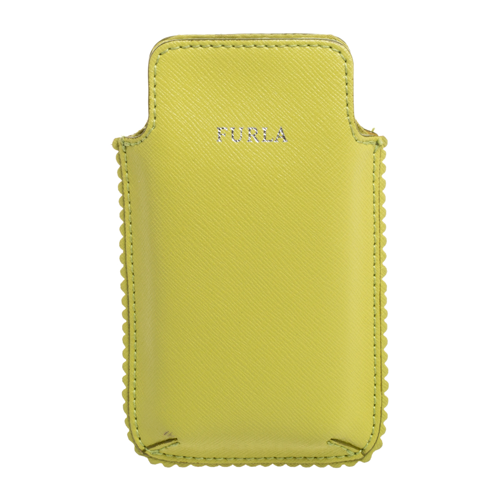 Pre-owned Furla Lime Green Leather Phone Case