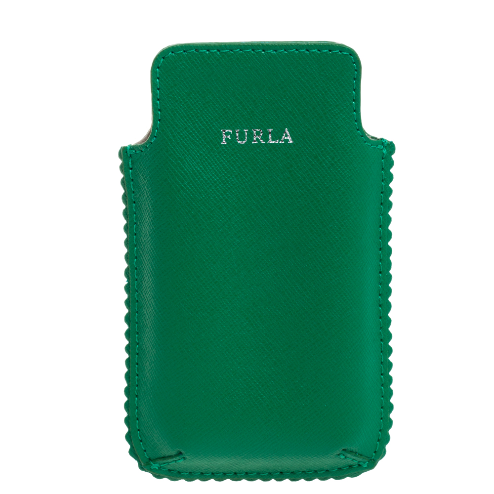 Pre-owned Furla Green Leather Phone Case