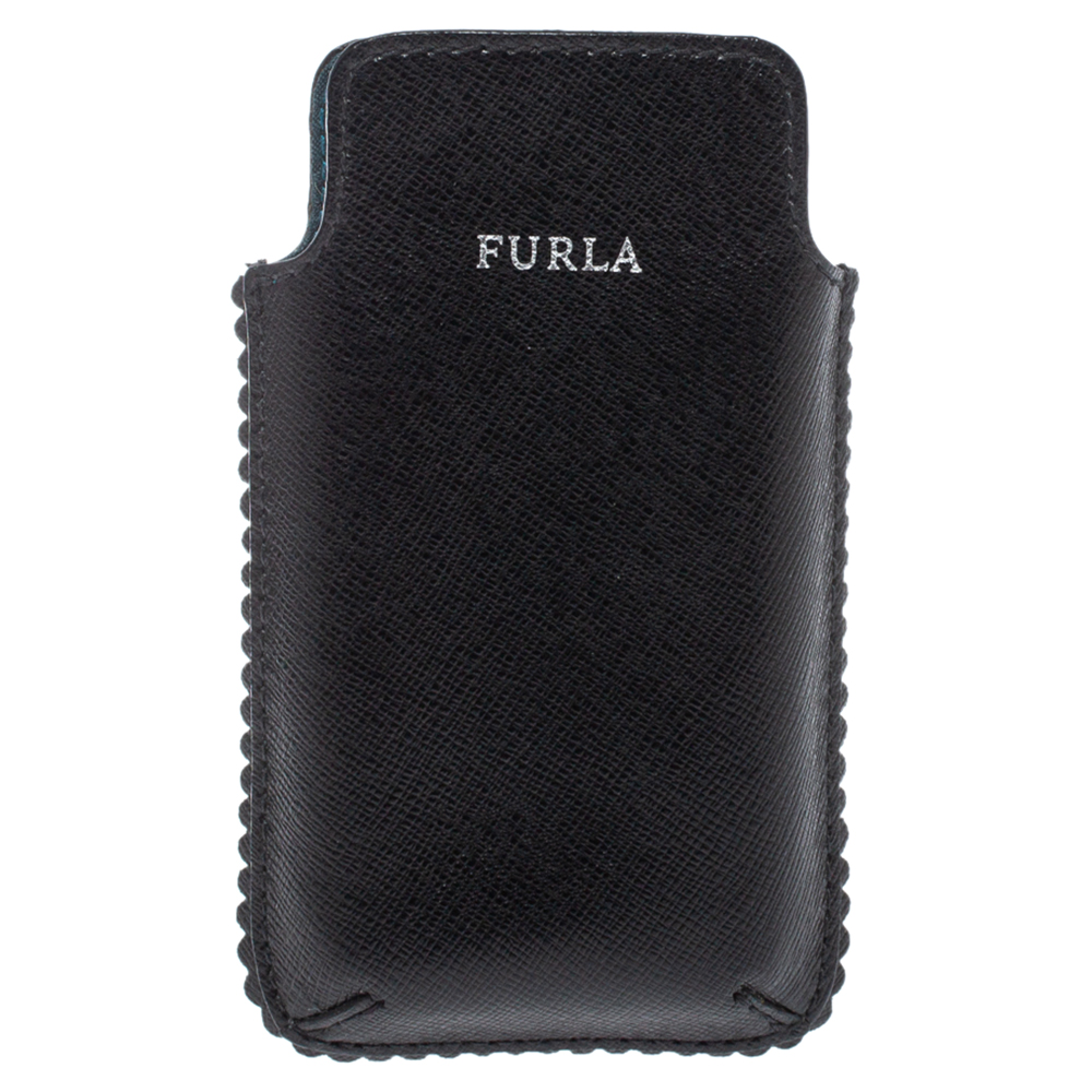 Pre-owned Furla Black Leather Phone Case