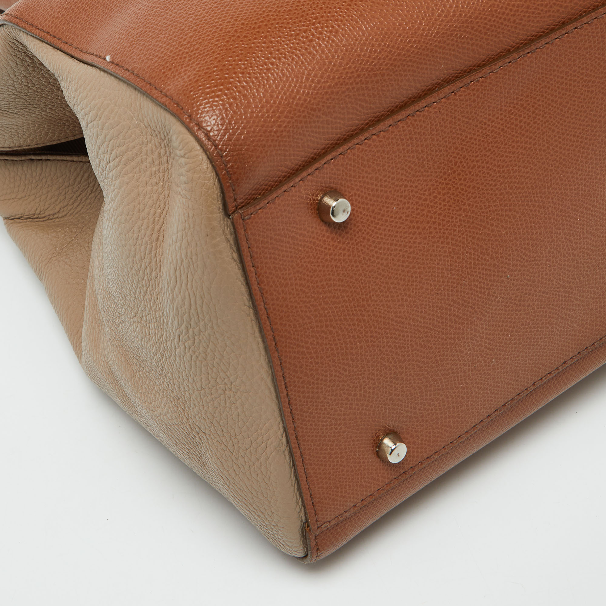 Furla Brown/Beige Leather Tote 