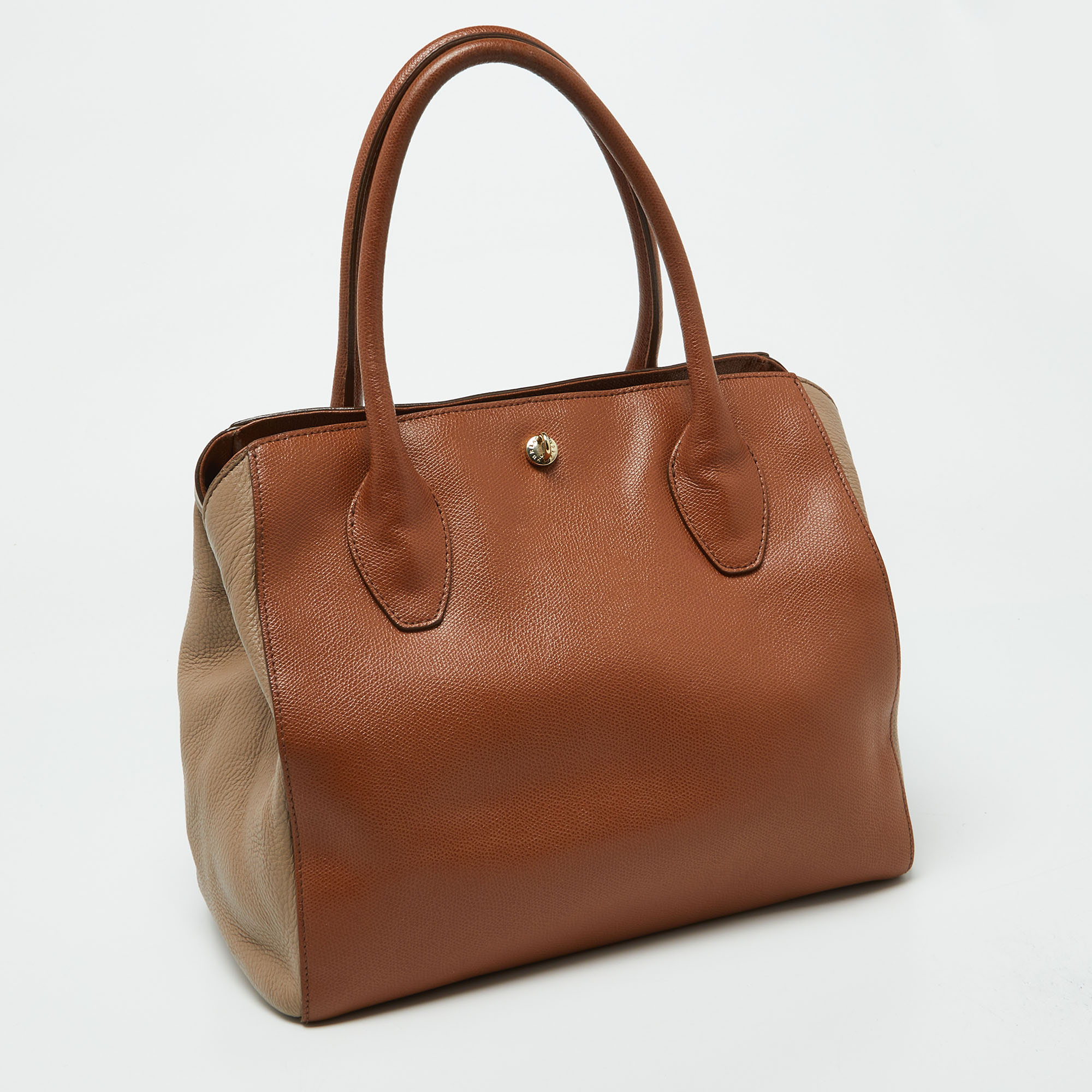 Furla Brown/Beige Leather Tote 