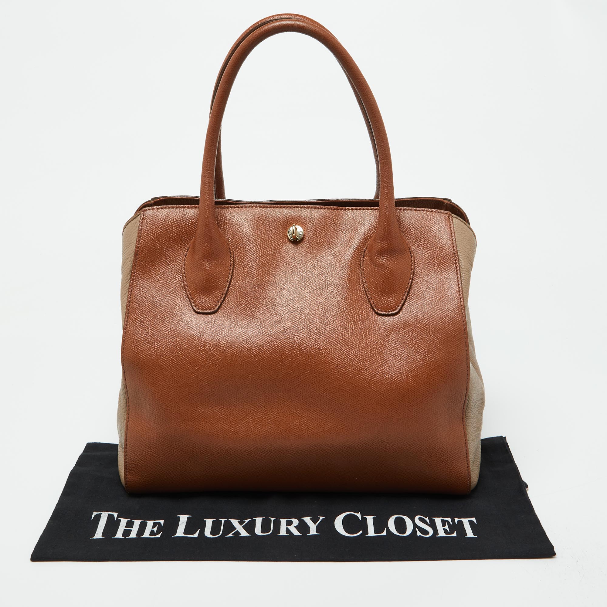 Furla Brown/Beige Leather Tote 