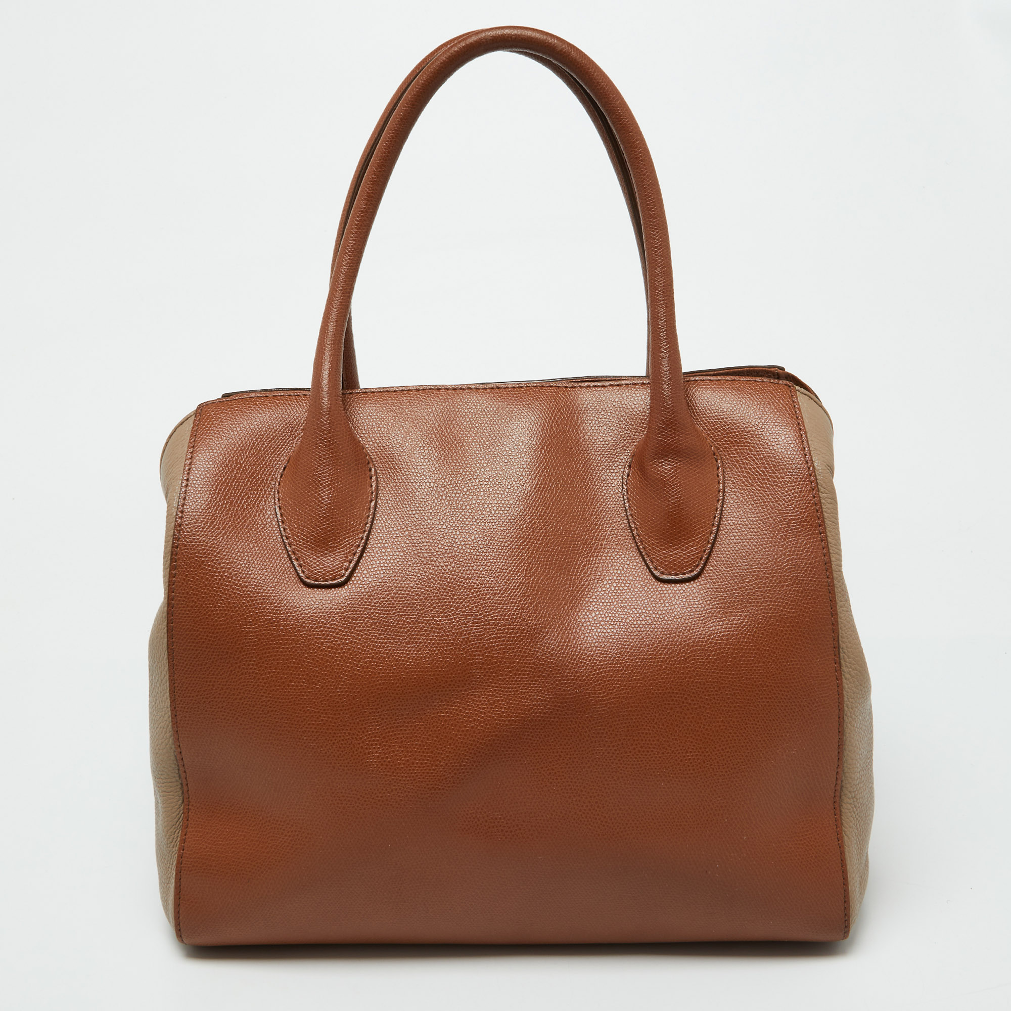 Furla Brown/Beige Leather Tote 