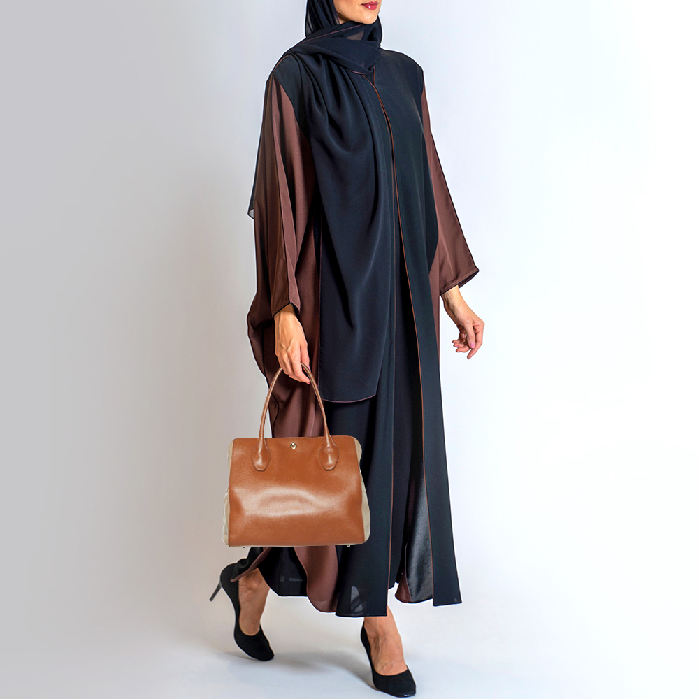 Furla Brown/Beige Leather Tote 