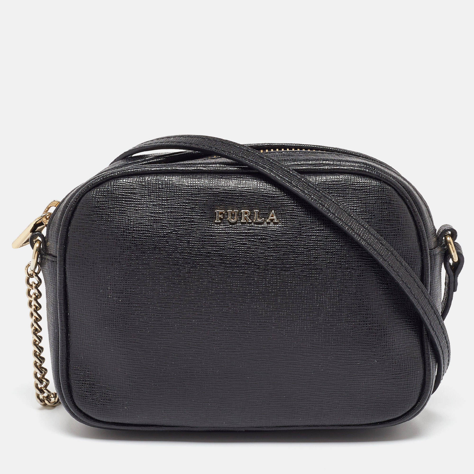 

Furla Black Leather Camera Crossbody Bag