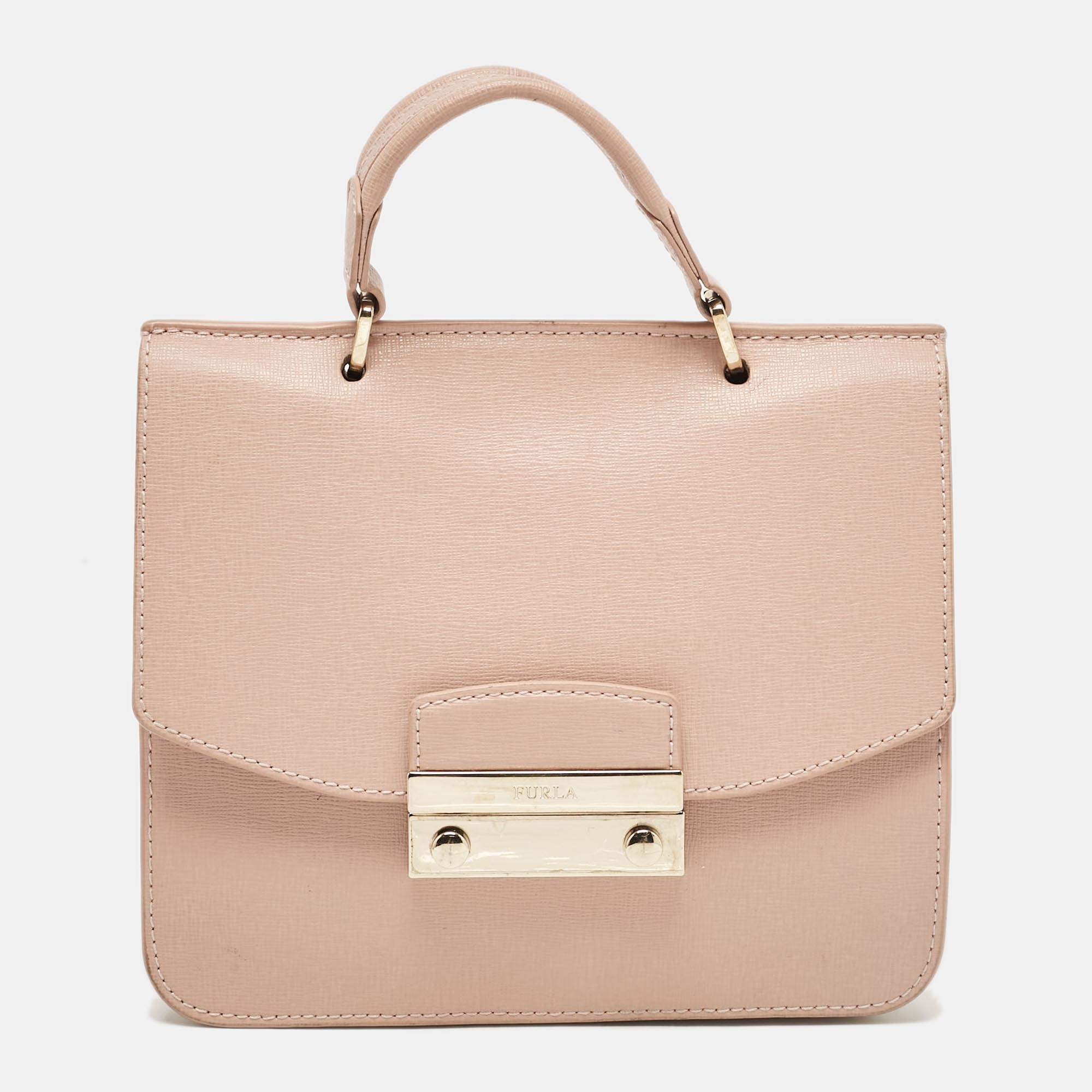 

Furla Pink Leather Metropolis Top Handle Bag