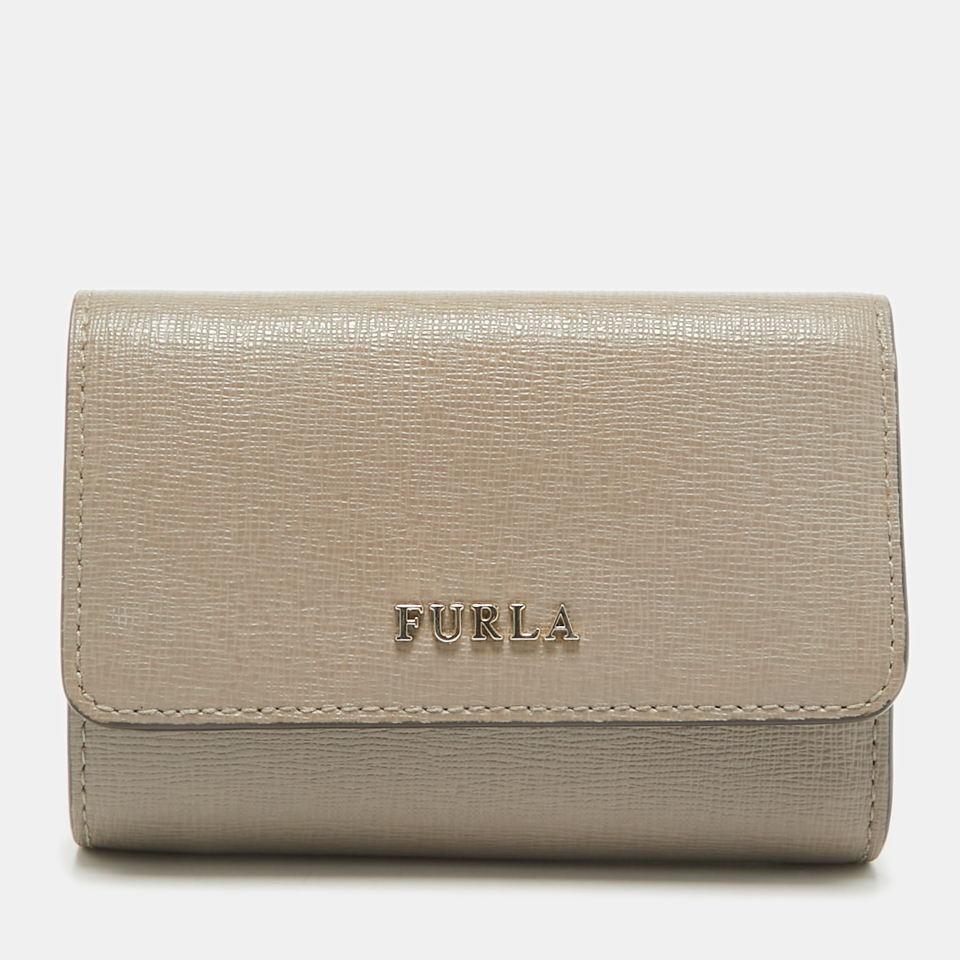 

Furla Grey Leather Trifold Compact Wallet