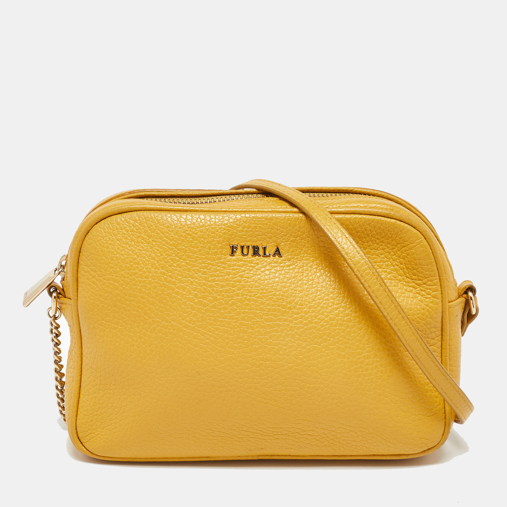 

Furla Yellow Leather Lilli Camera Crossbody Bag