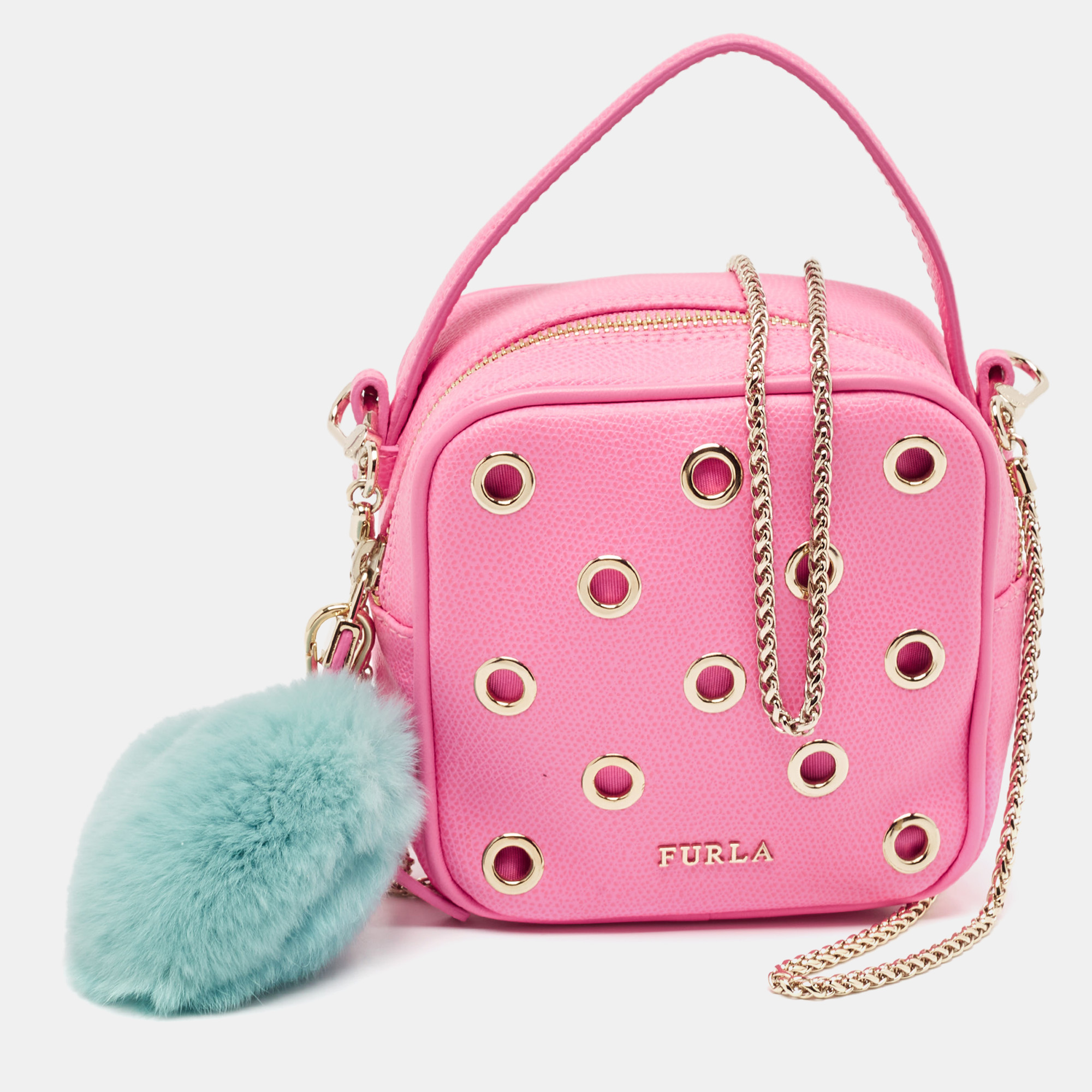 

Furla Pink Leather Mini Yo-Yo Crossbody Bag