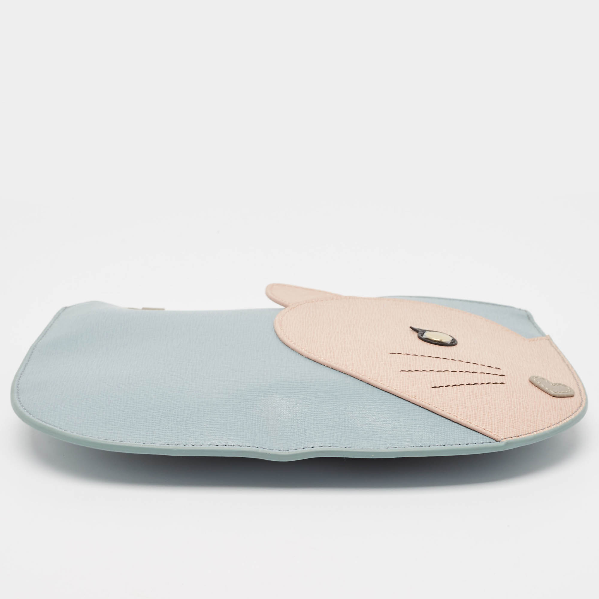 Furla Multicolor Leather Cat Wristlet Pouch 
