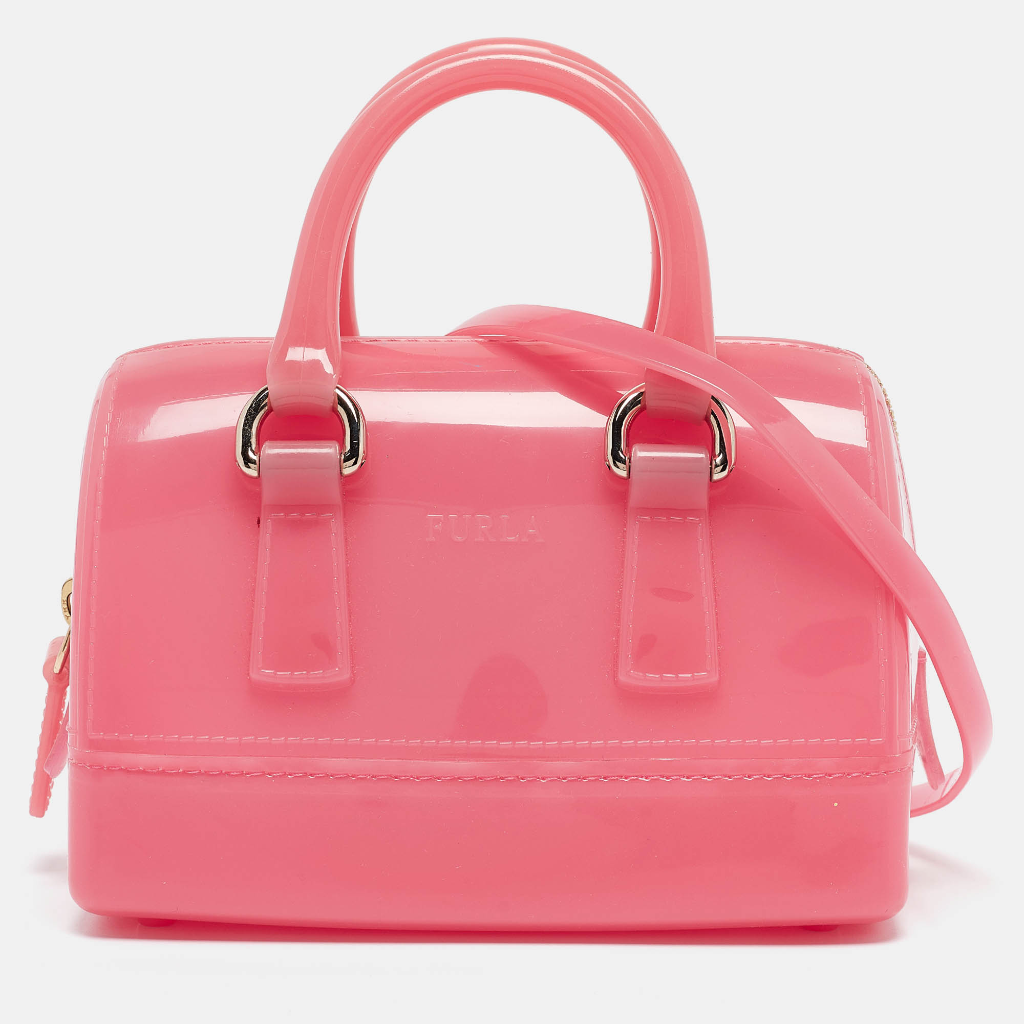 

Furla Pink Rubber Mini Candy Satchel