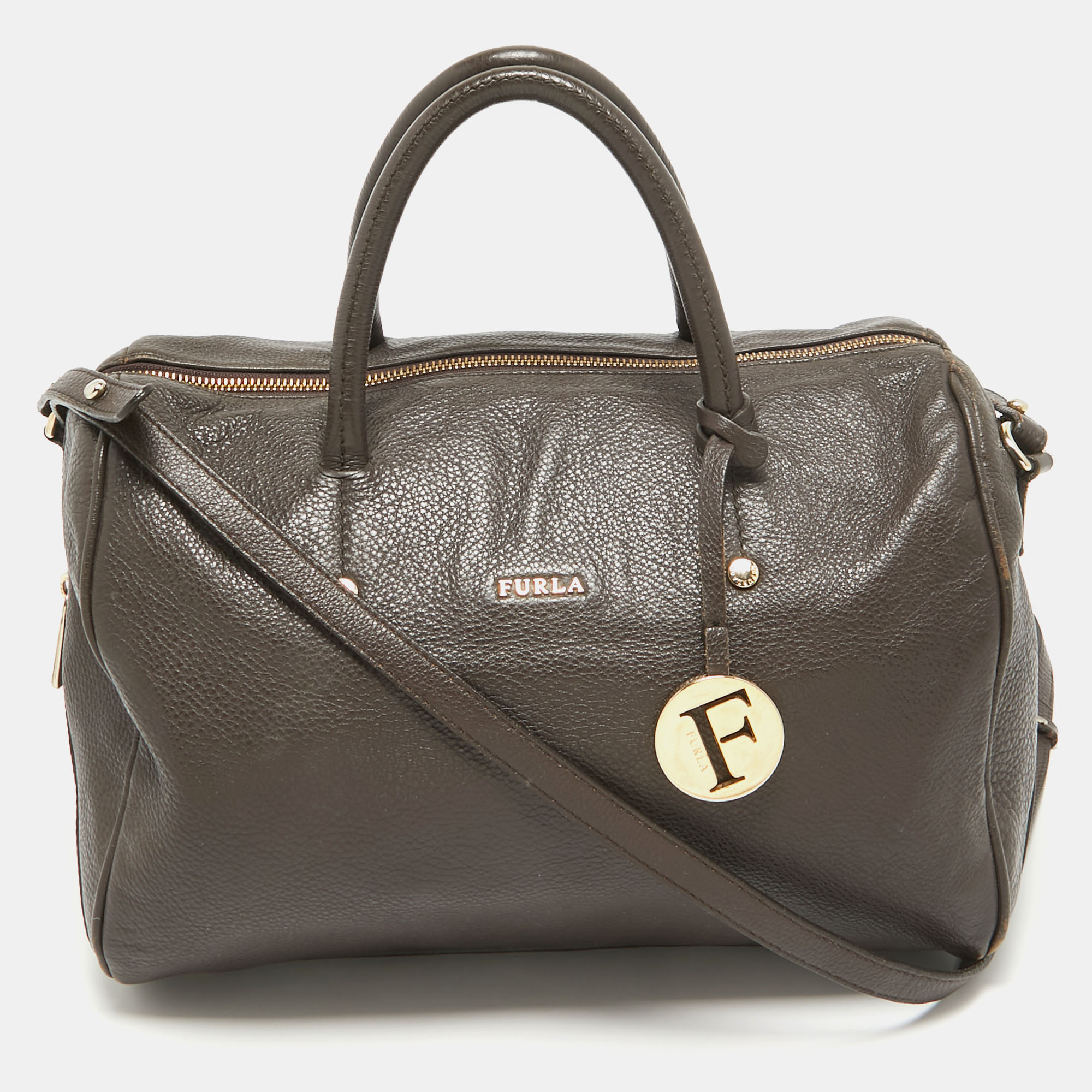 

Furla Dark Brown Leather Ariana Satchel