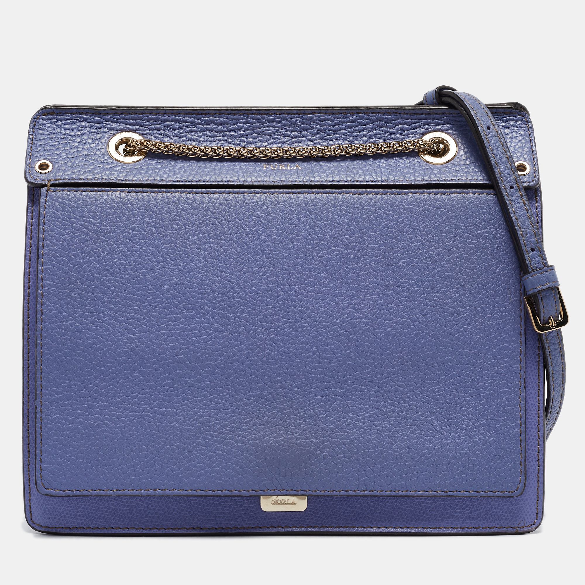 

Furla Blue/Purple Leather Like Crossbody Bag