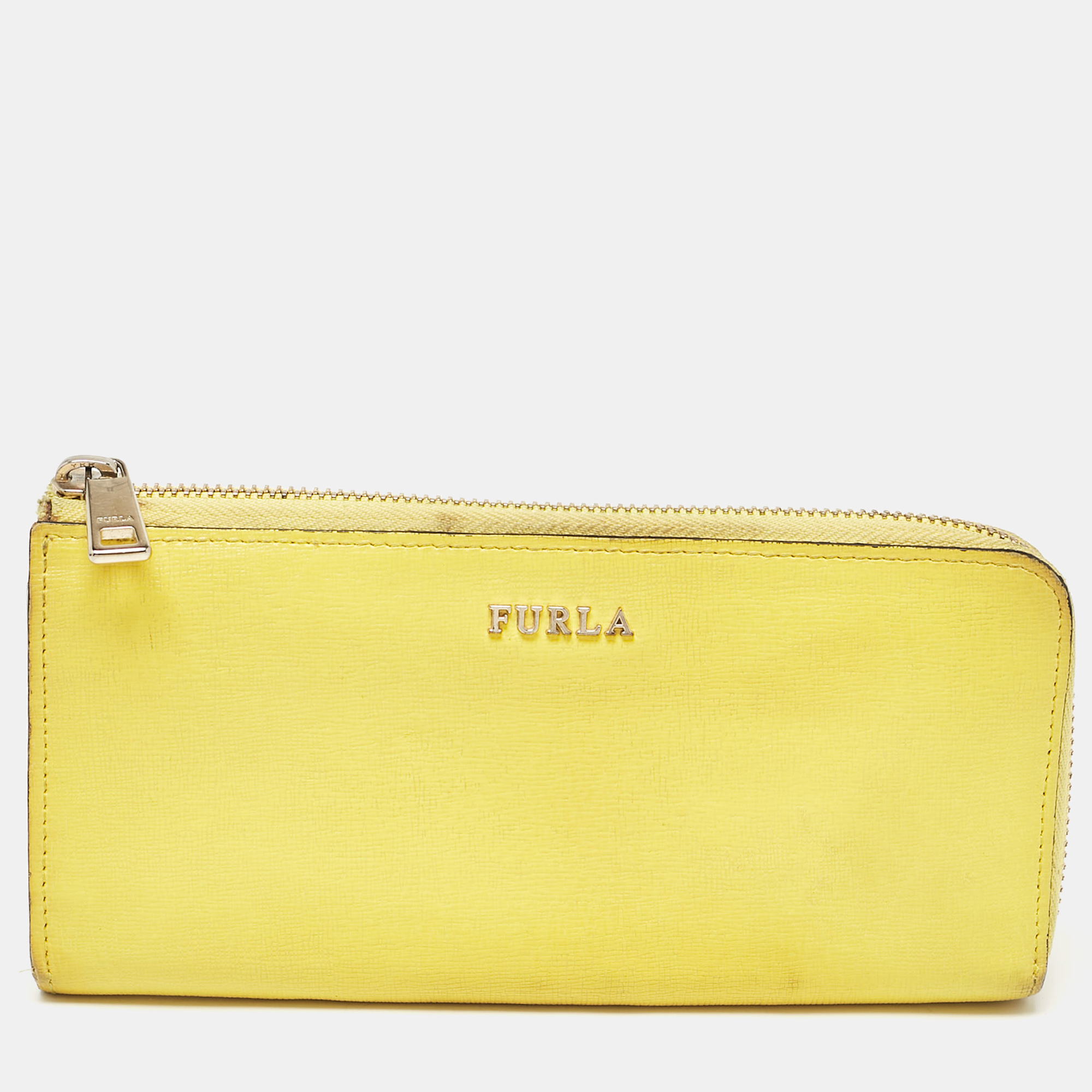 

Furla Yellow Leather Zip Continental Wallet