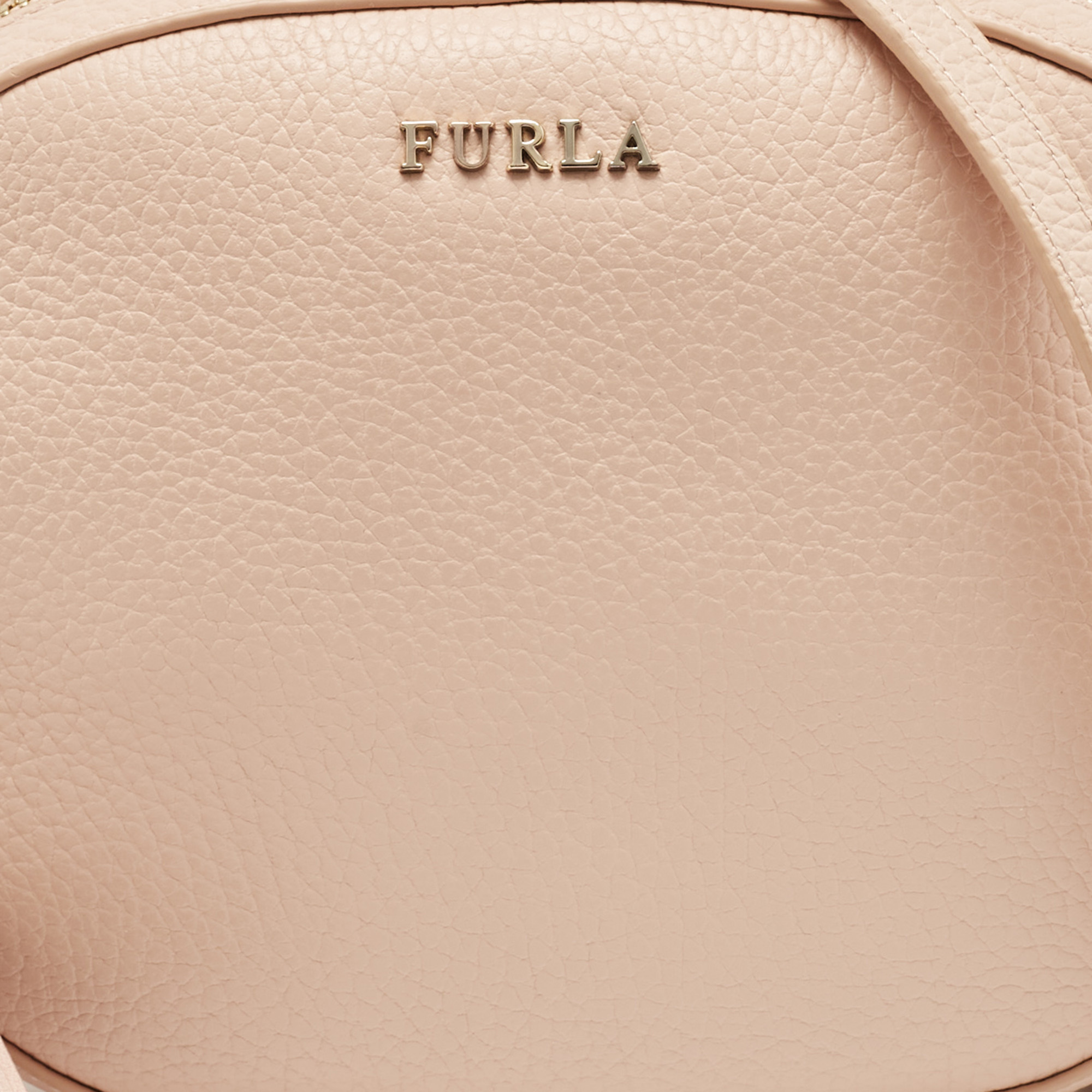 Furla Blush Pink Leather Mini Cara Crossbody Bag 