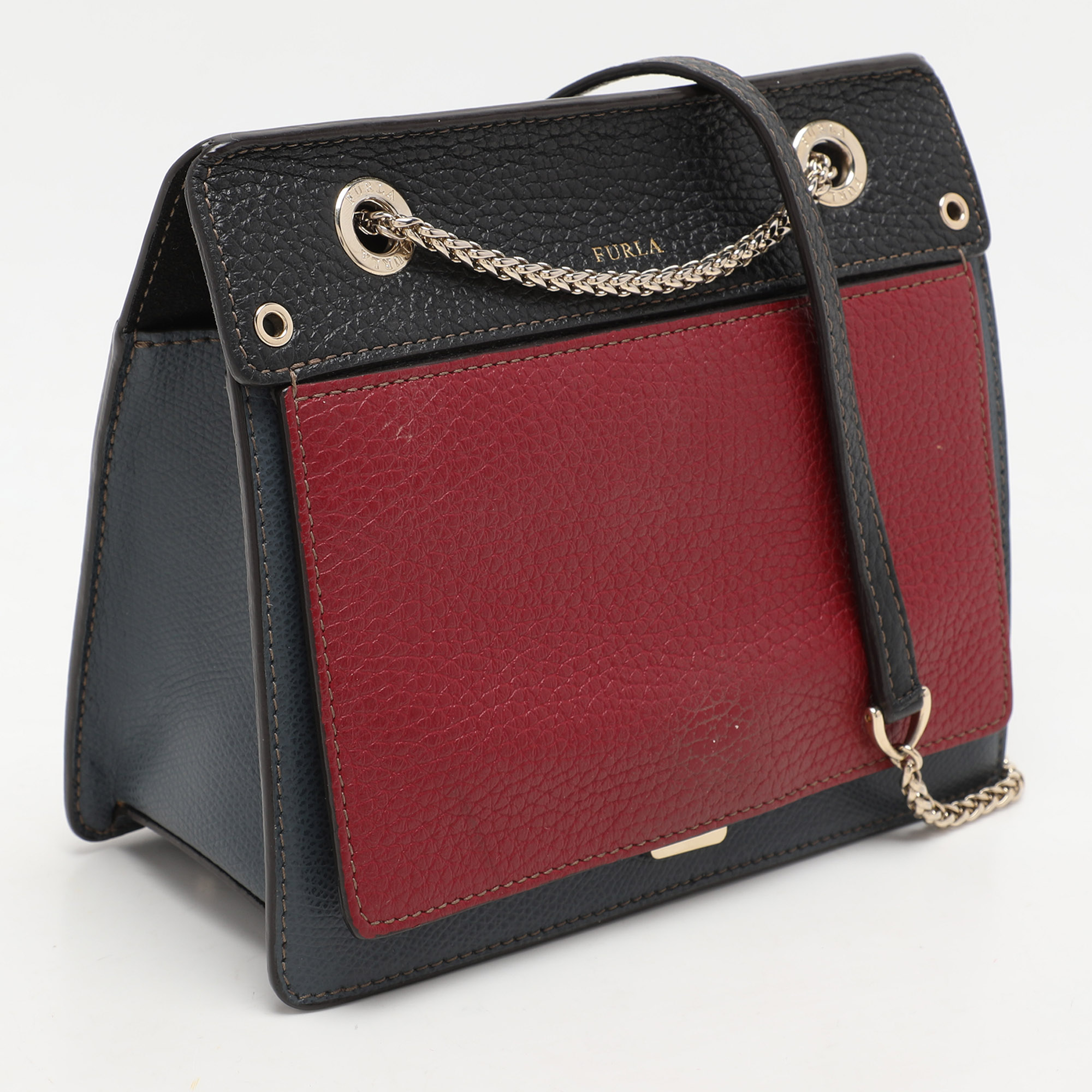 Furla Tricolor Leather Like Crossbody Bag 2