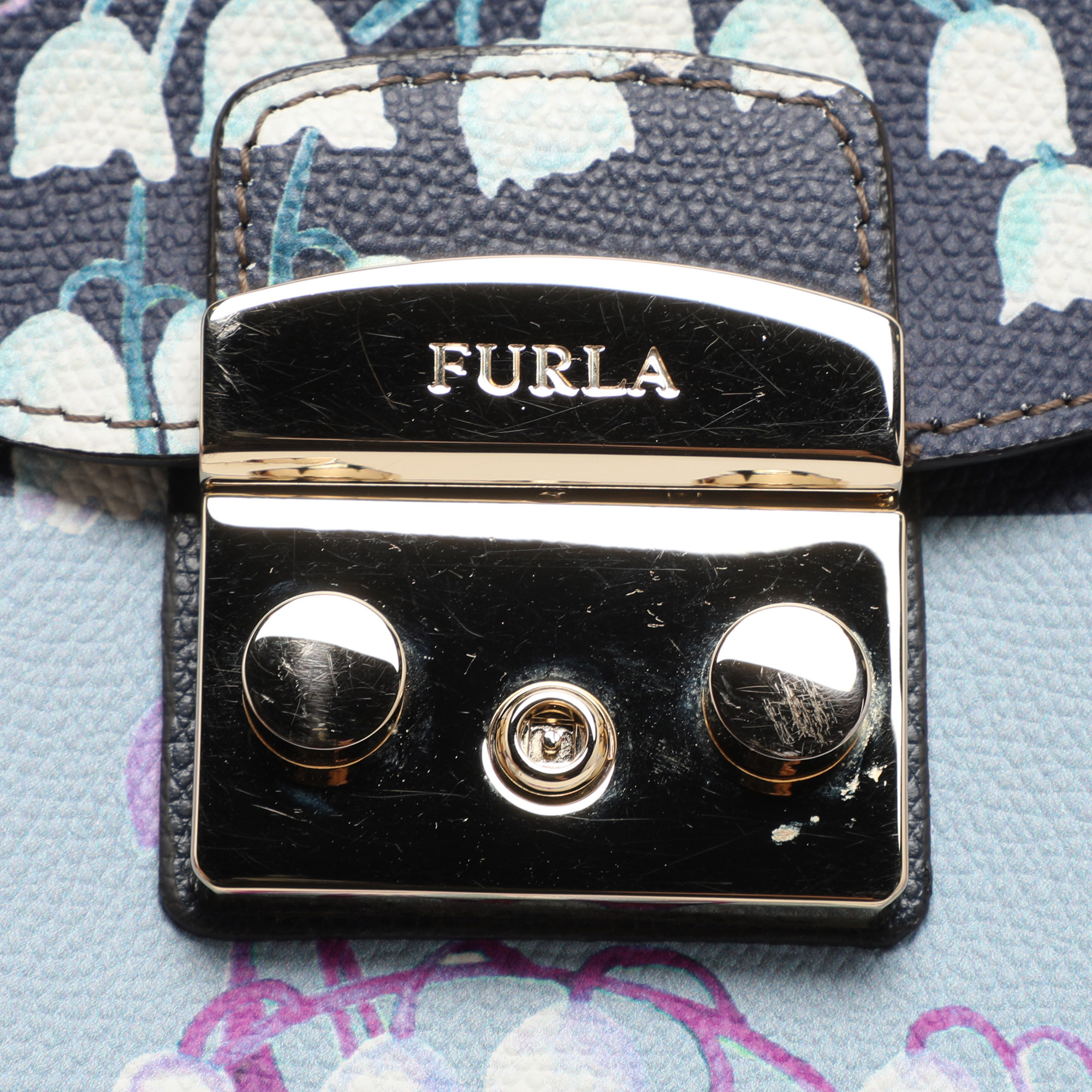 Furla Multicolor Flower and Butterfly Print Coated Canvas Metropolis Top Handle Bag 