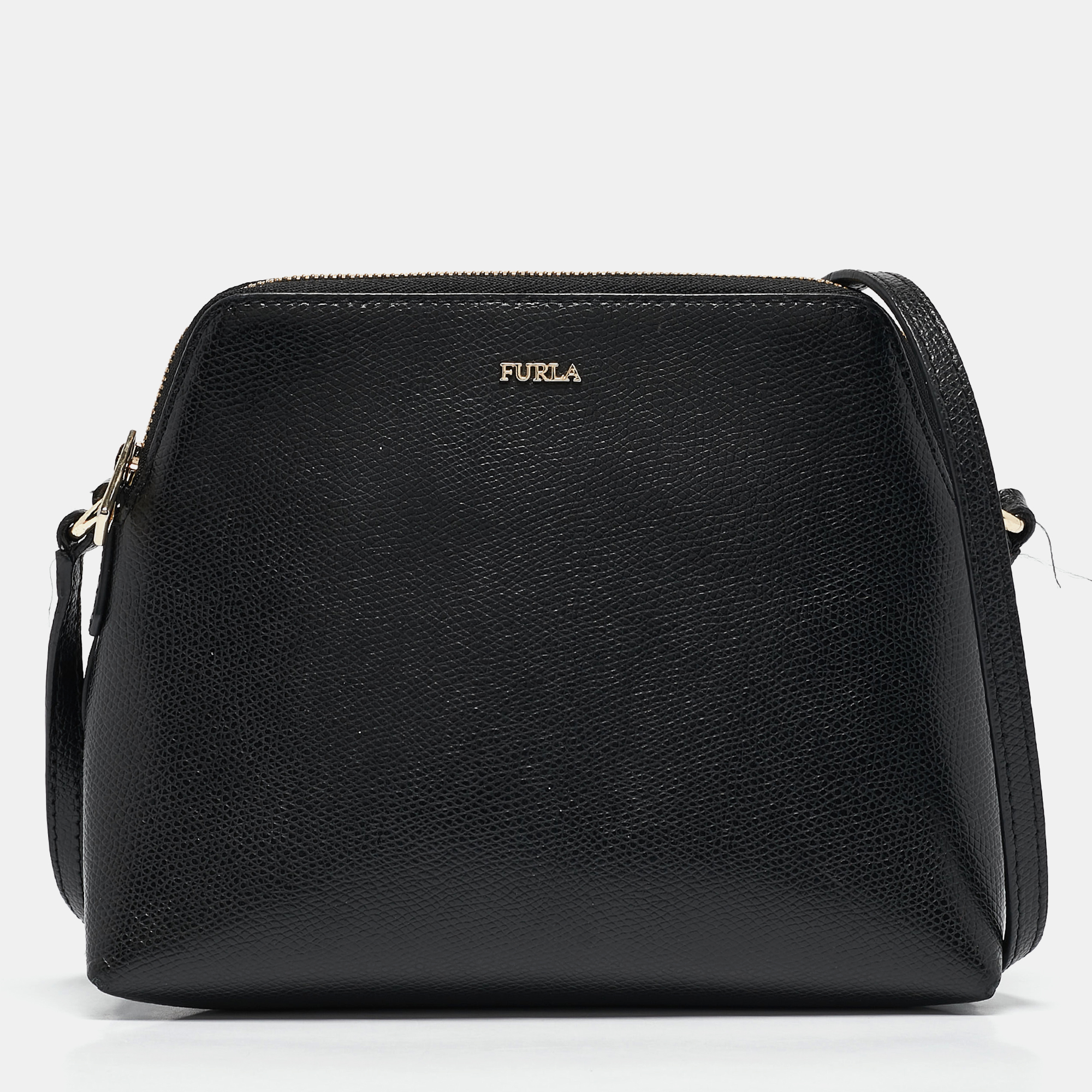 

Furla Black Leather Dome Crossbody Bag