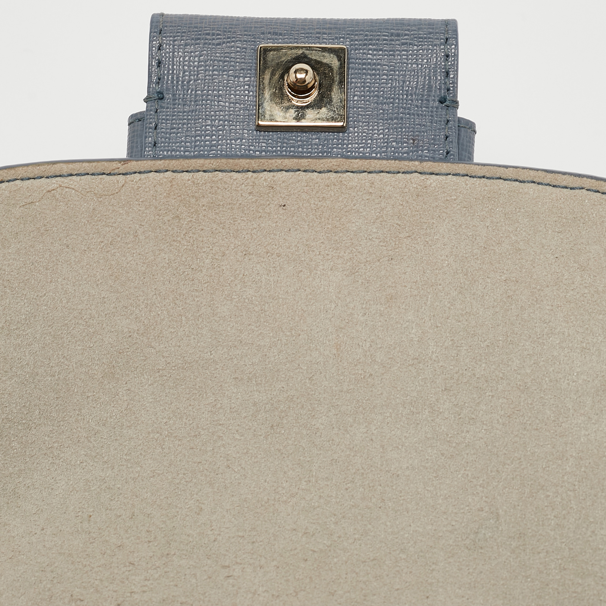Furla Light Blue Leather Top Handle Bag 