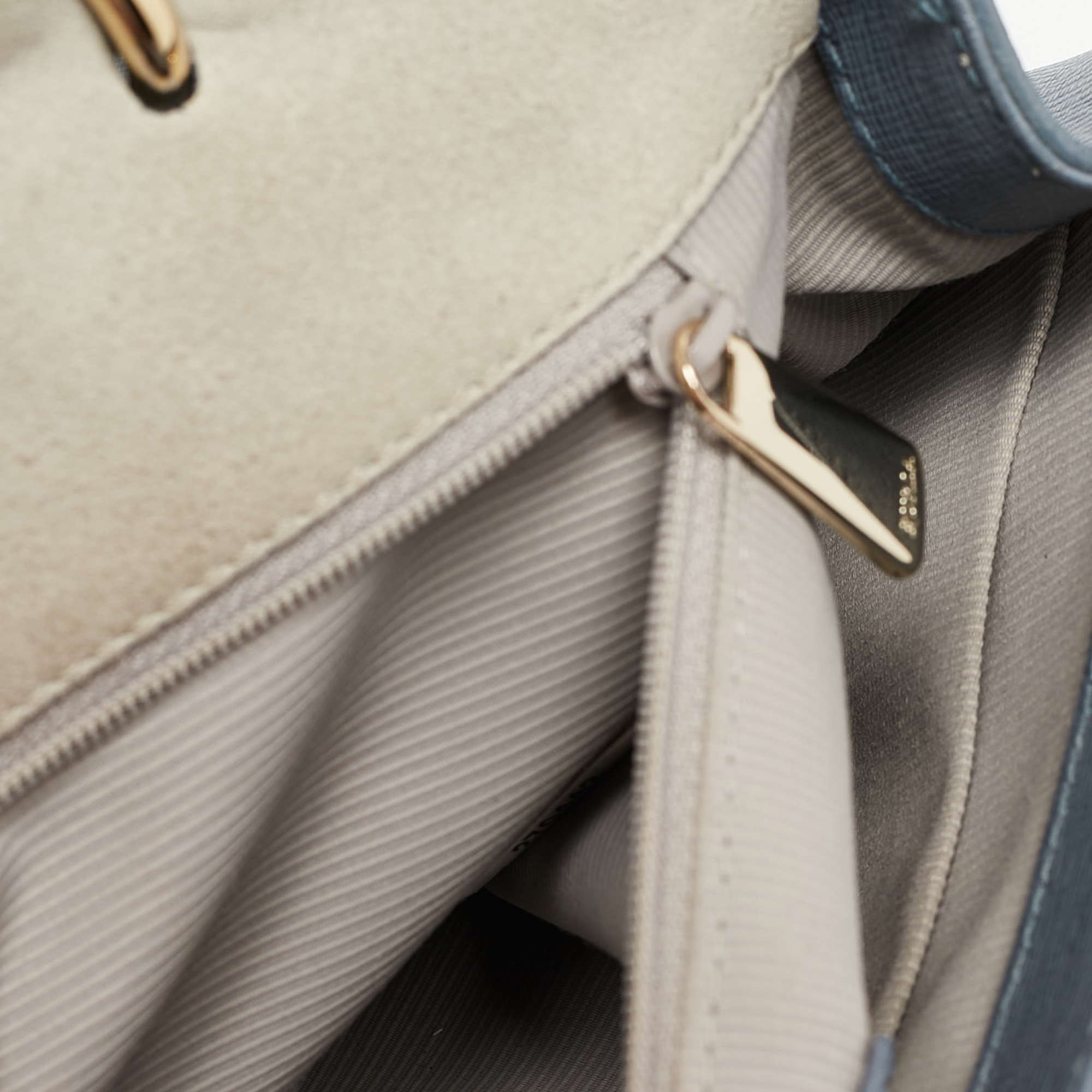 Furla Light Blue Leather Top Handle Bag 