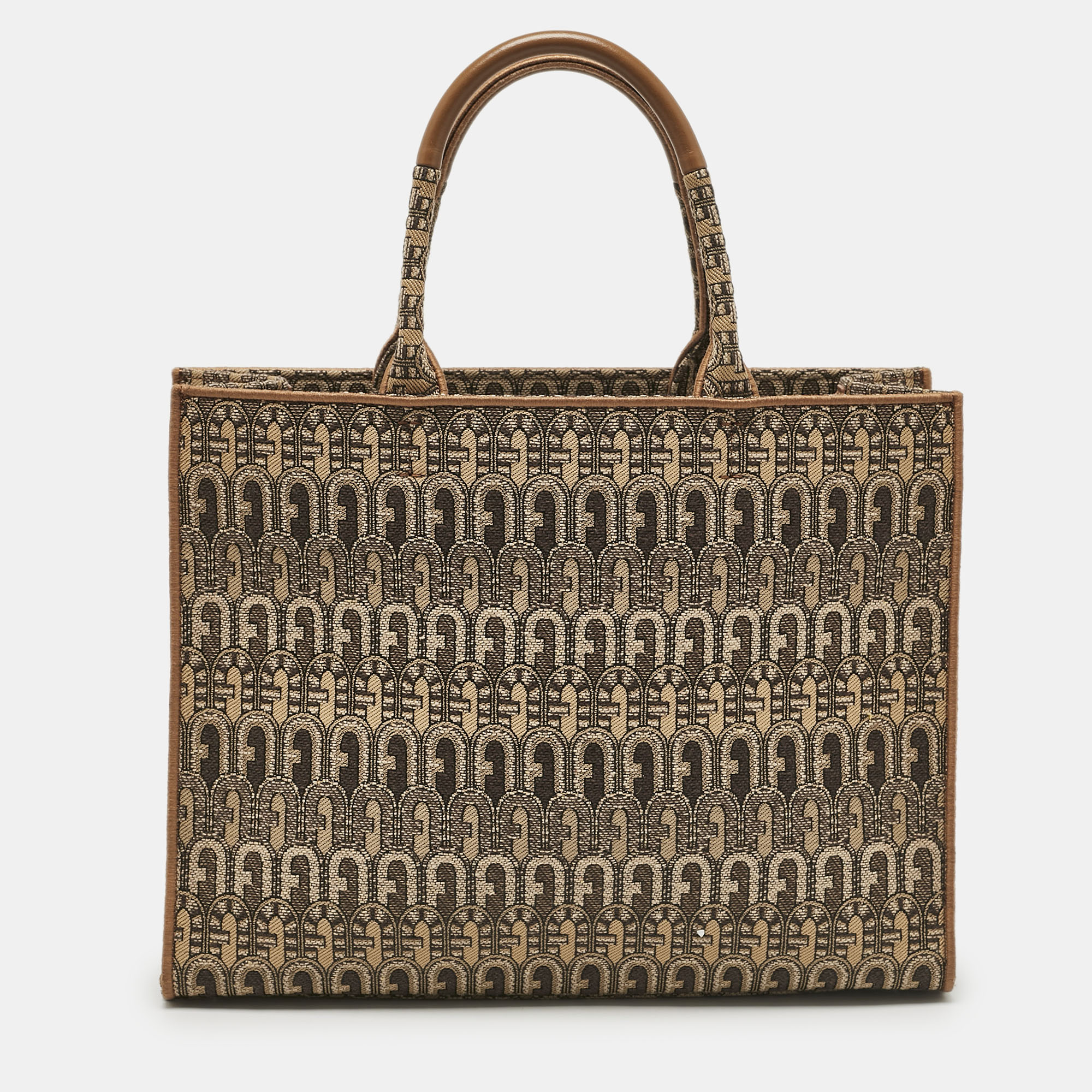 

Furla Brown Jacquard Canvas  Opportunity Tote