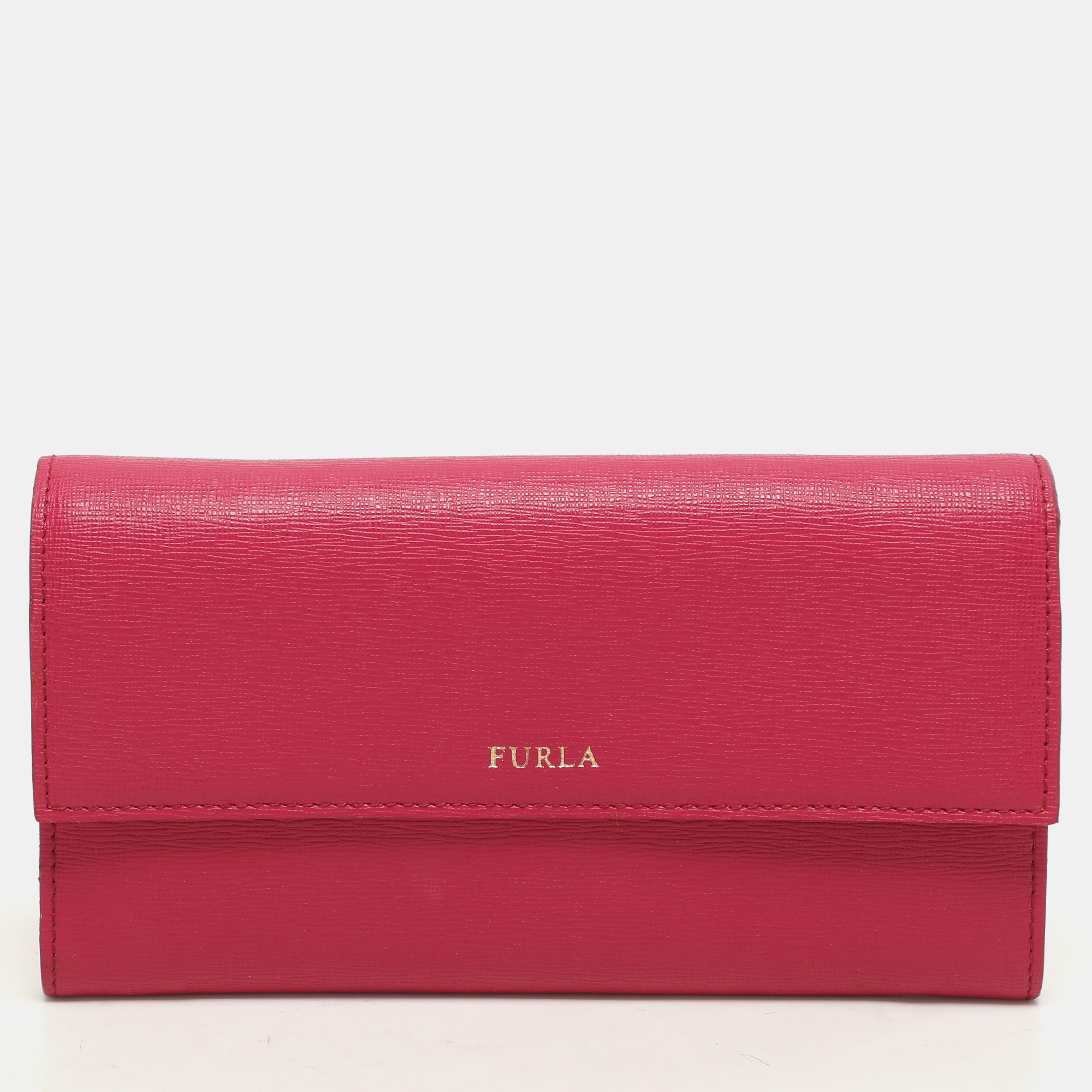 

Furla Pink/Orange Leather Flap Wallet
