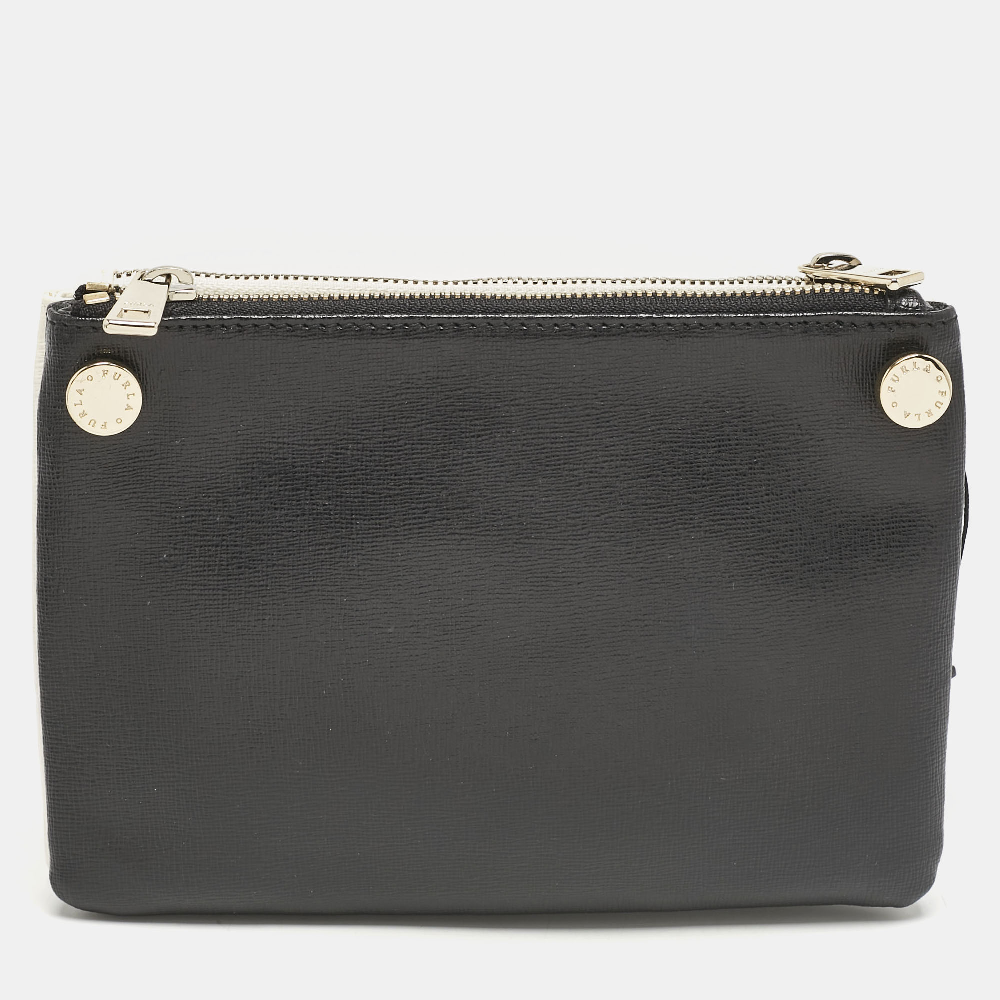 

Furla Black/Dye White Leather Double Pouch