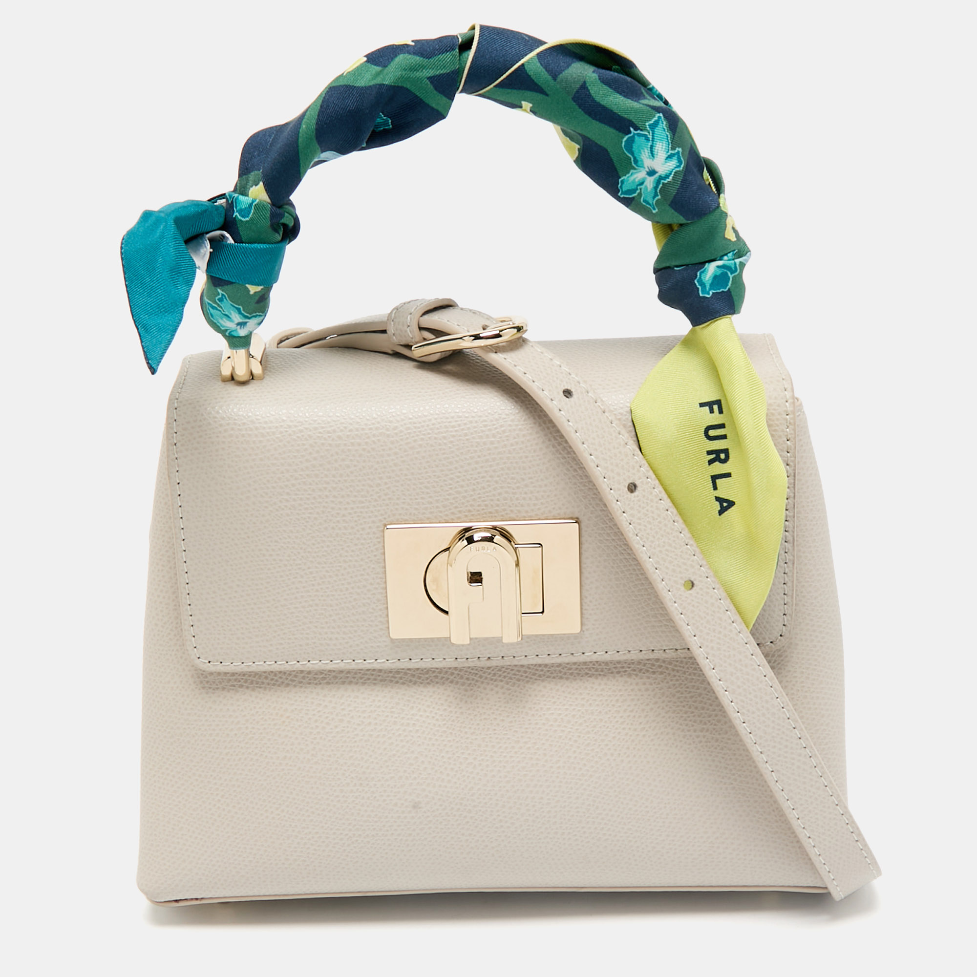 

Furla Light Grey Leather 1927 Top Handle Bag