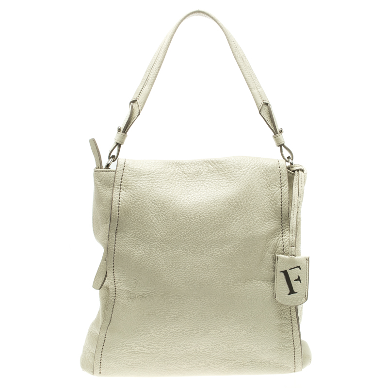 مملوكة مسبقًا حقيبة فورلا جلد أبيض أوف وايت ناعم