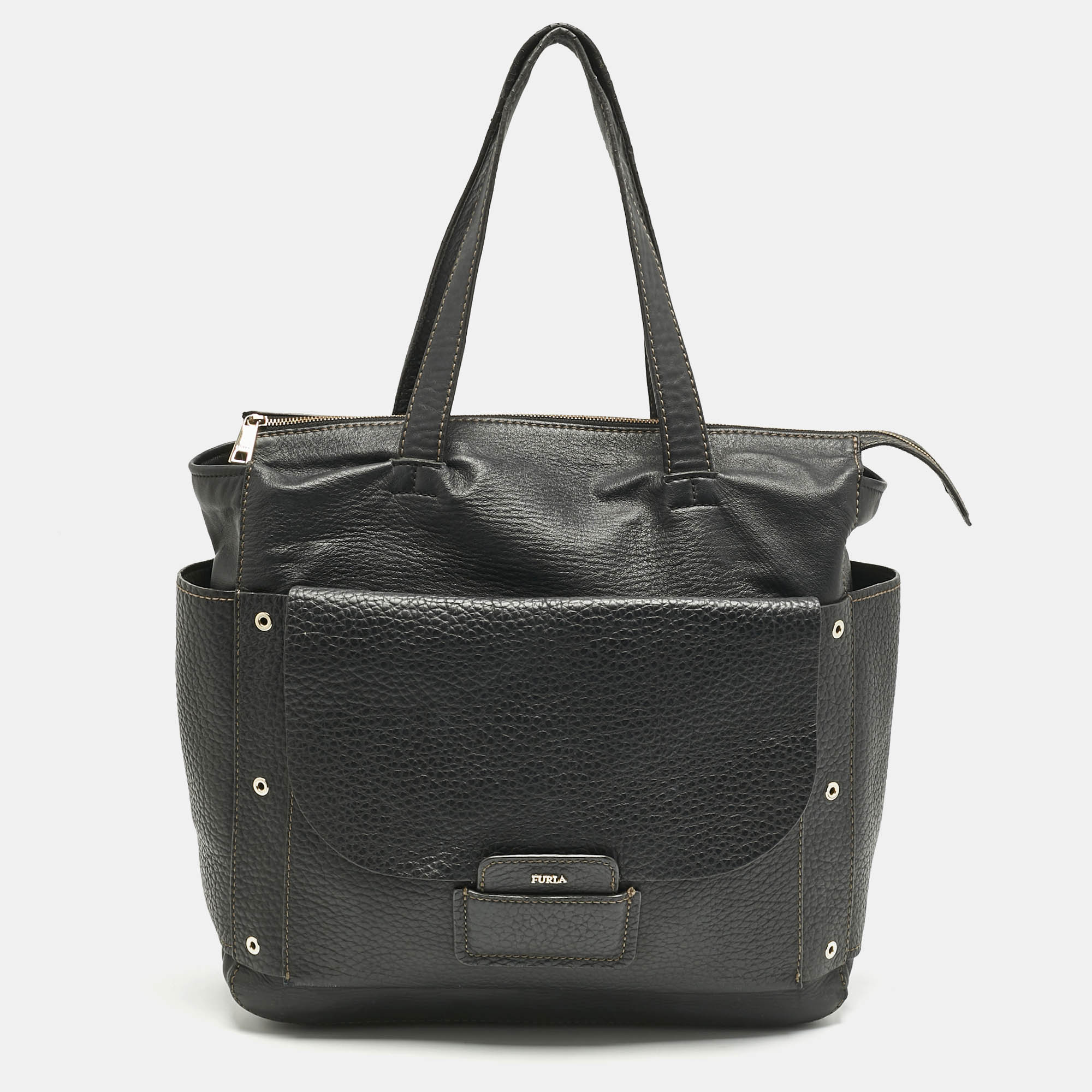

Furla Black Leather Adele Tote
