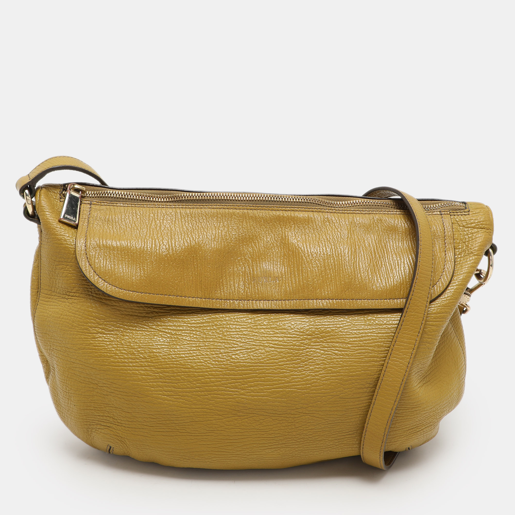 

Furla Yellow Leather Crossbody Bag