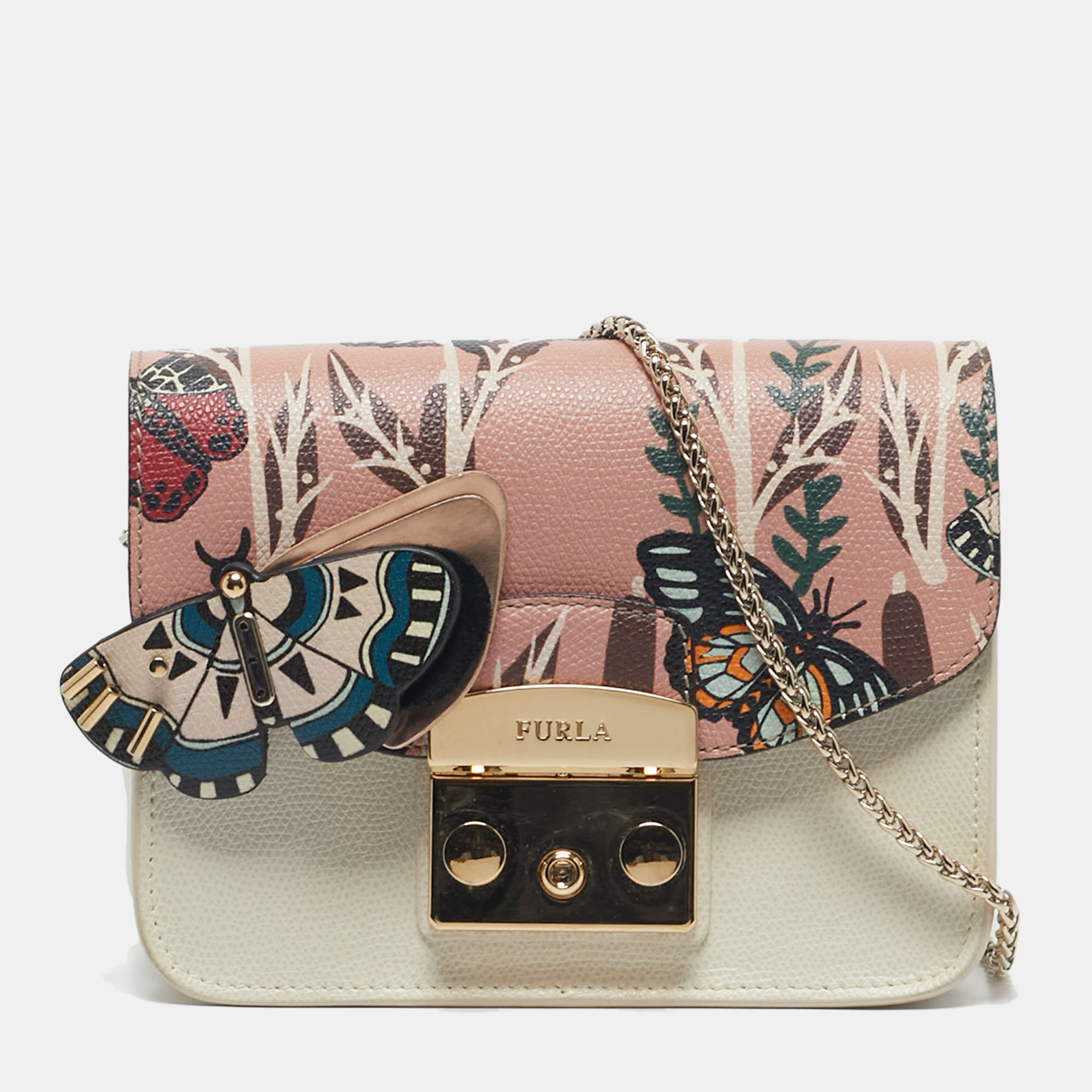 

Furla Multicolor Leather Mini Metropolis Changeable Flap Crossbody Bag