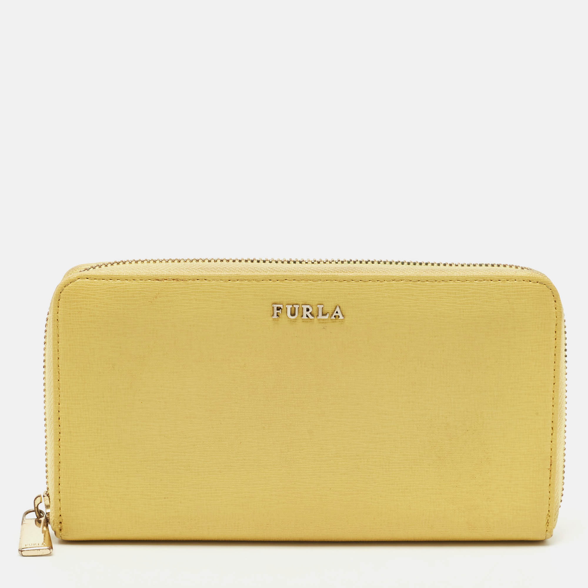 

Furla Yellow Leather Zip Continental Wallet
