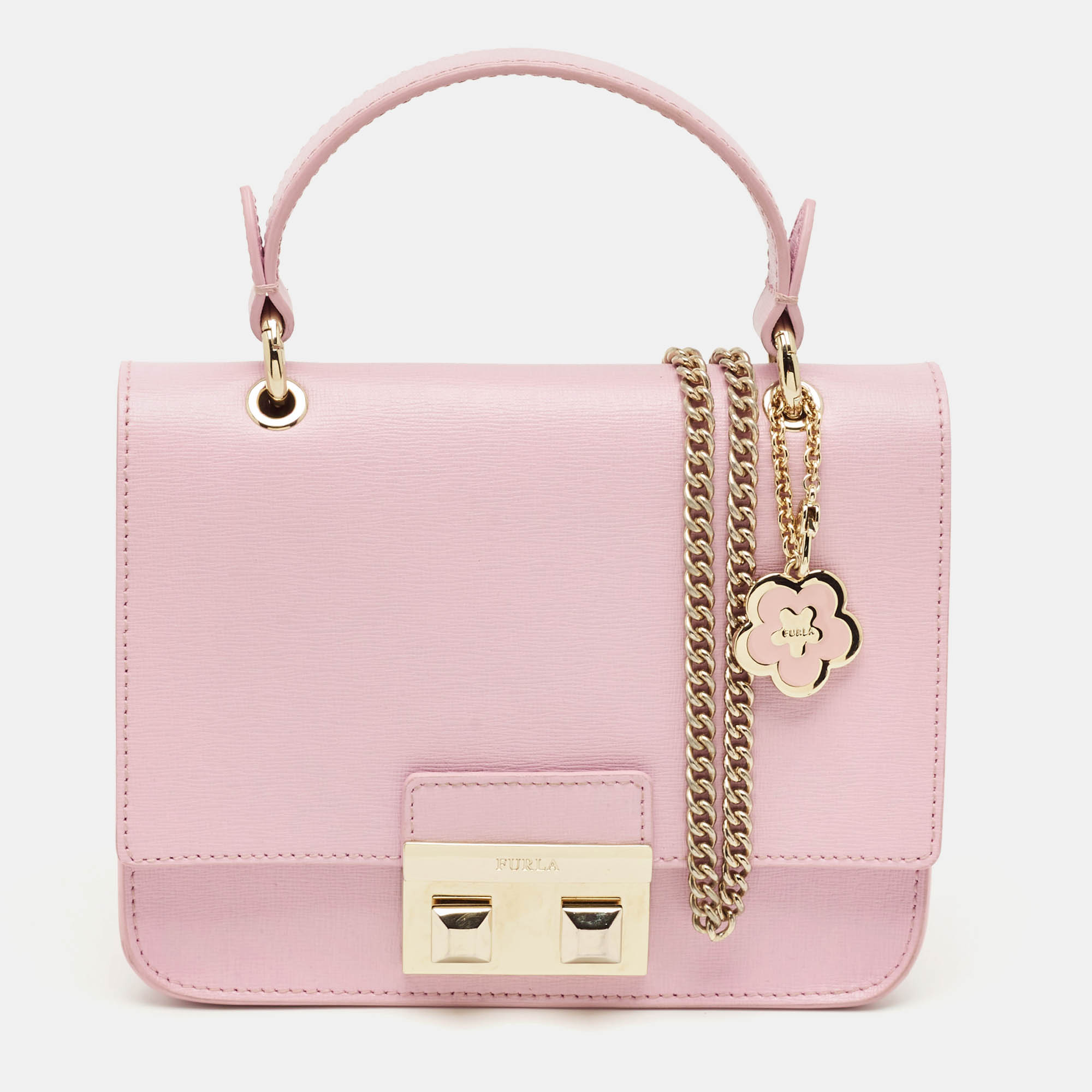 

Furla Light Pink Leather Bella Top Handle Bag