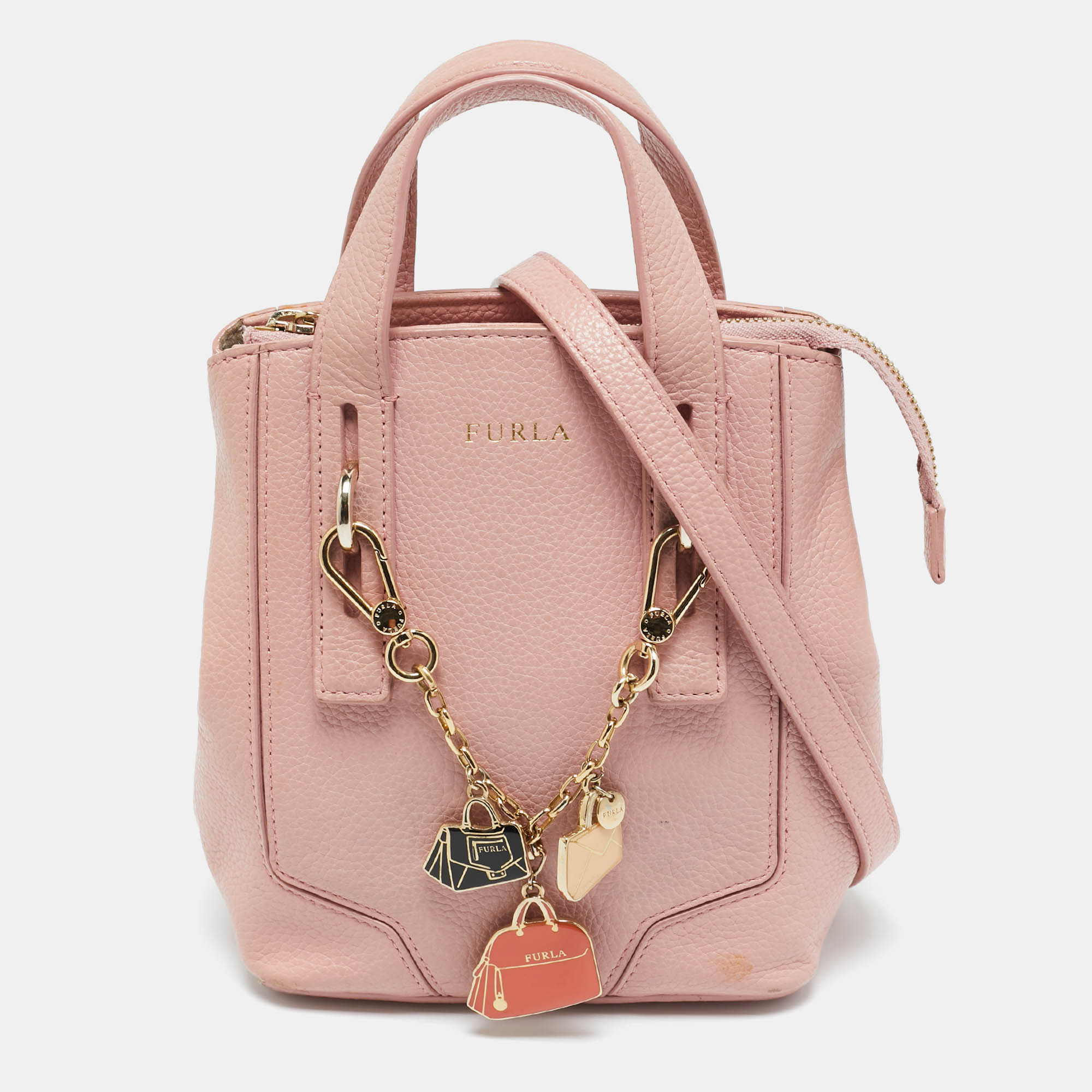 

Furla Pink Leather Perla Crossbody Bag