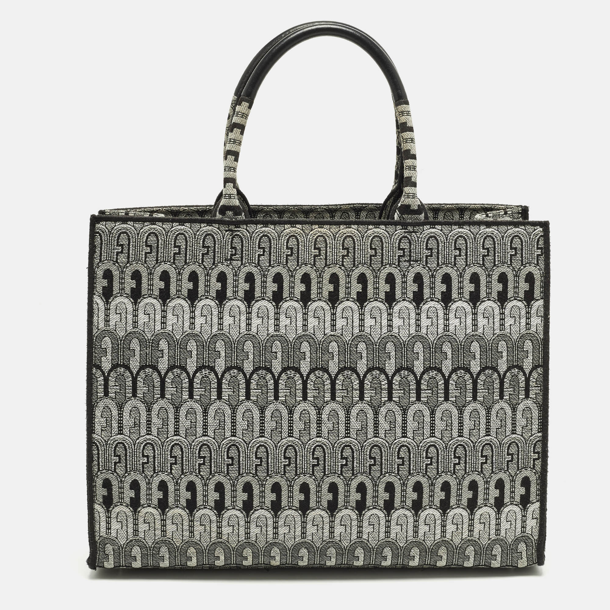 

Furla Opportunity  Black/Grey Printed Jacquard Fabric Opportunity Tote
