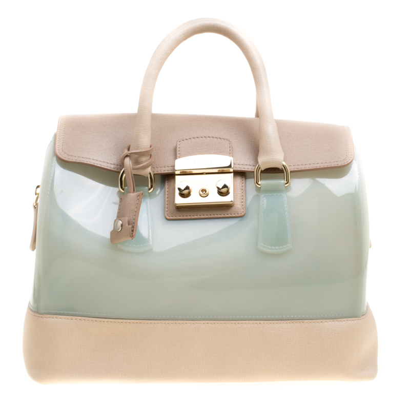 Pre Owned Furla Multicolor Glossy Rubber and Leather Candy Satchel
